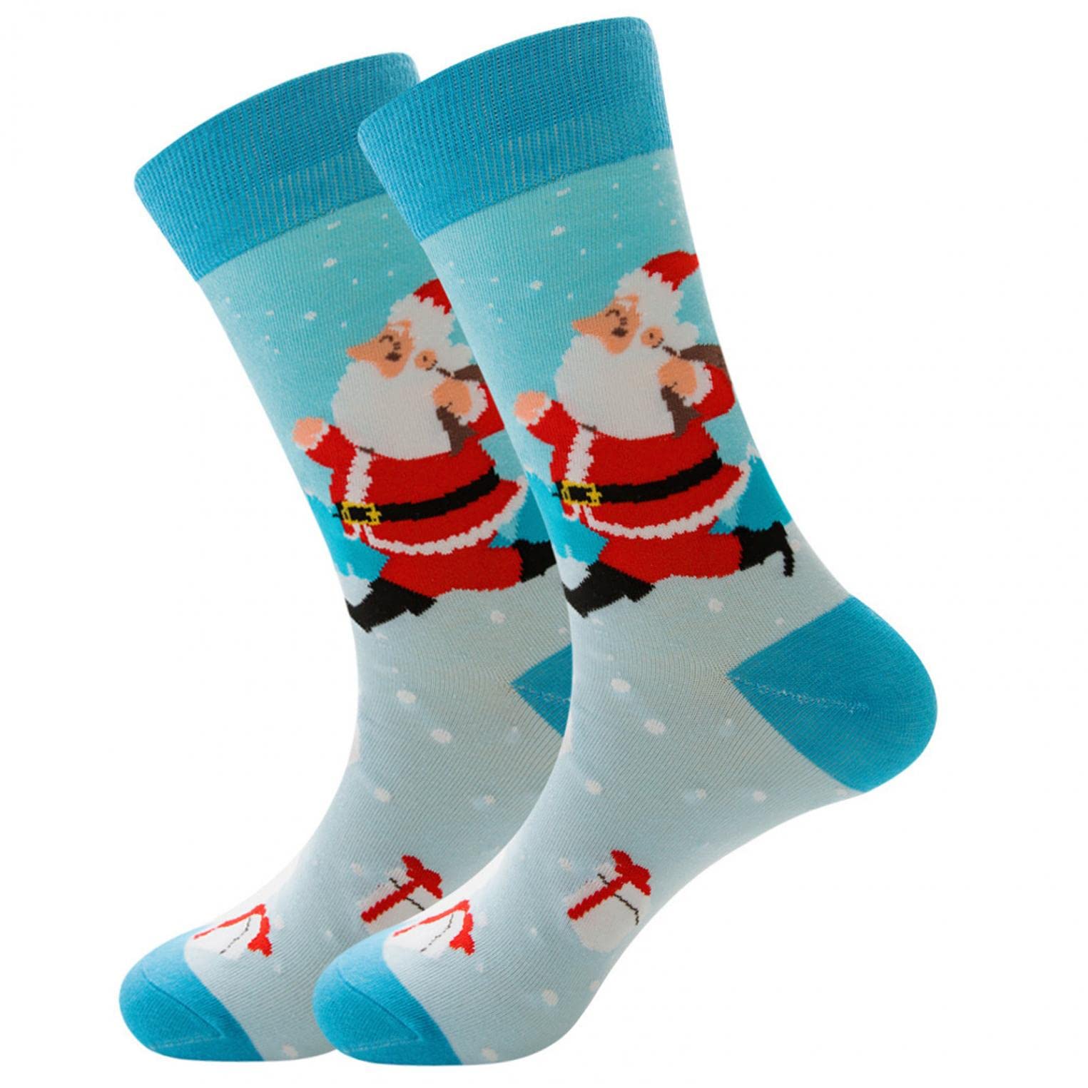 Bringbring - Bringbring - Thick Thick Warm Sports Socks - Christmas Print - Chic Cardboard Printed Christmas Non-Slip Slippers - Home Autumn Winter