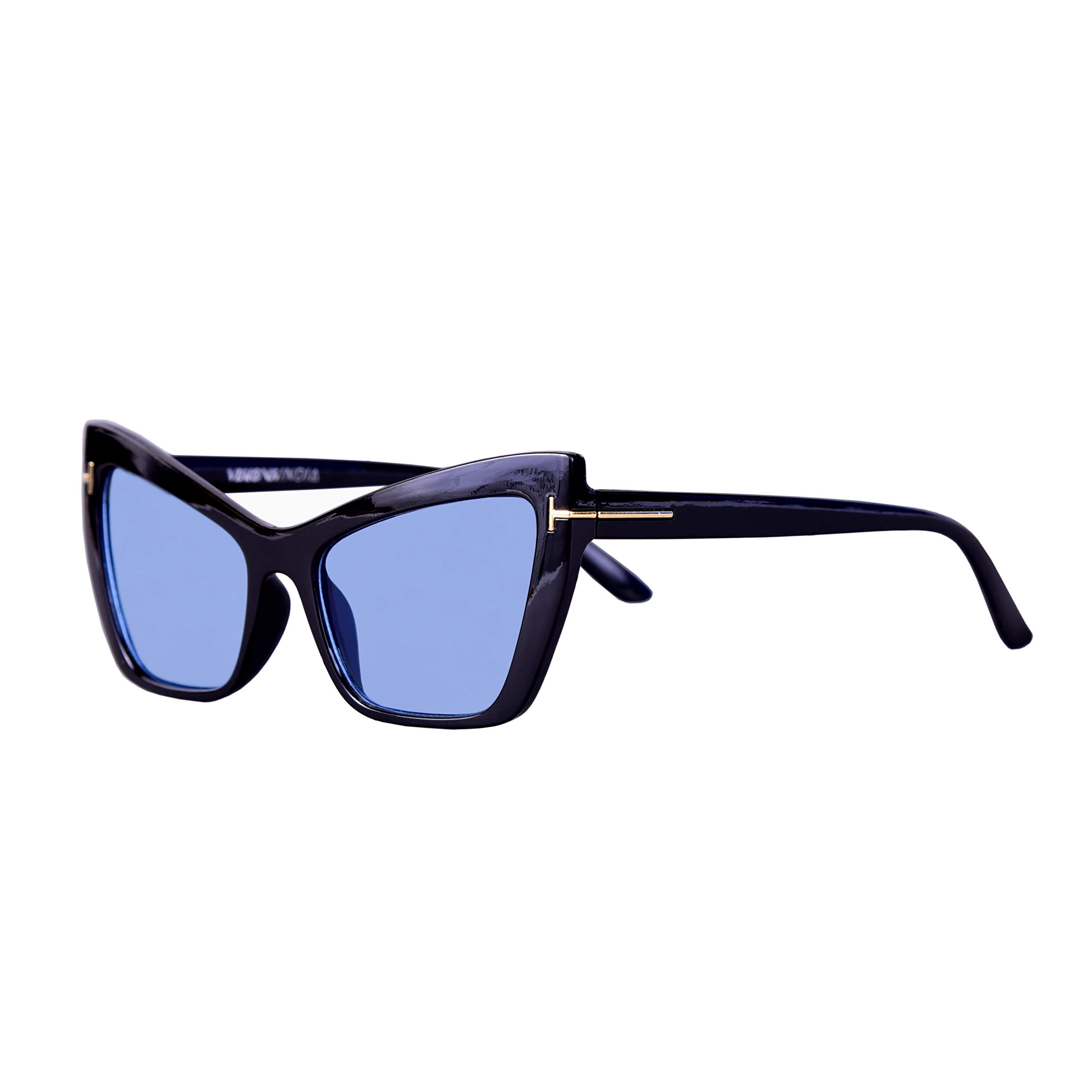UV 400 Protected Retro Fashion Cateye Women's Sunglasses (VI-SG-5079-Blue)-image-11