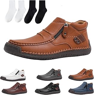 Chaussures orthopédiques pour homme - Chaussures confortables en cuir avec semelle ergonomique - Pour la vie quotidienne, la randonnée, les voyages