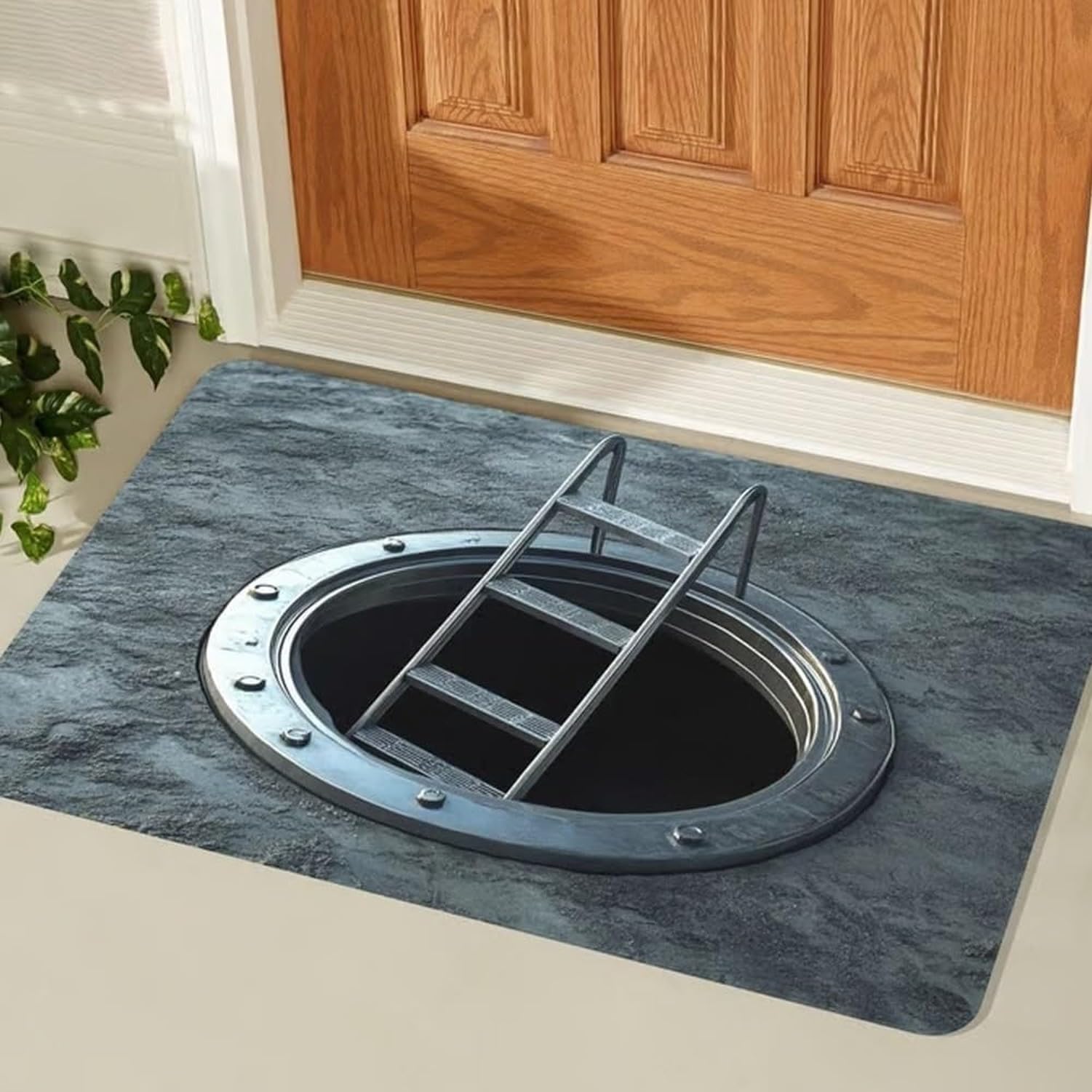 KGAIXN HD Printed 3D Optical Illusion Endless Abyss Non-Slip Doormat, Large Upgraded Bottomless Hole Area Rug, Suction Design Abyss Carpet for Door Entrance, Bathroom,