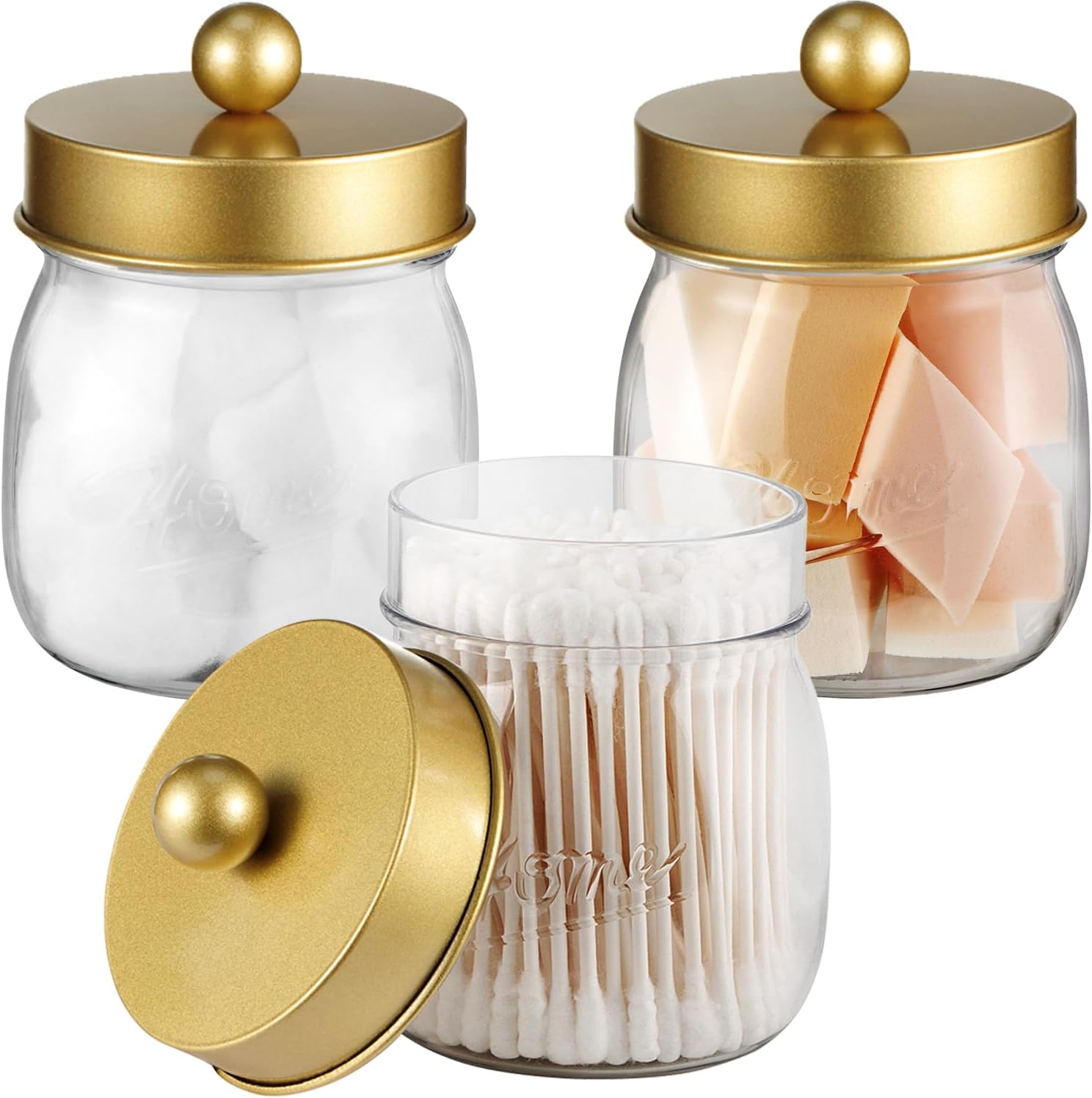 Amazon.com: SheeChung 2 Pack Qtip Holder for Bathroom - Bathroom Jars ...