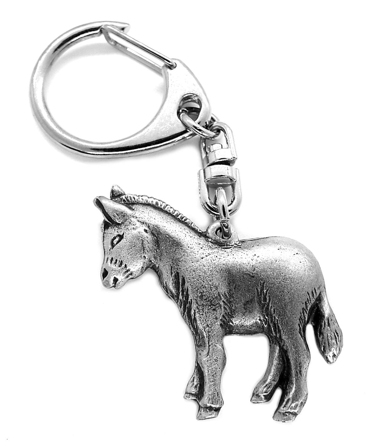 Donkey Pewter Pushgate Keyring in a Burlap Pouch