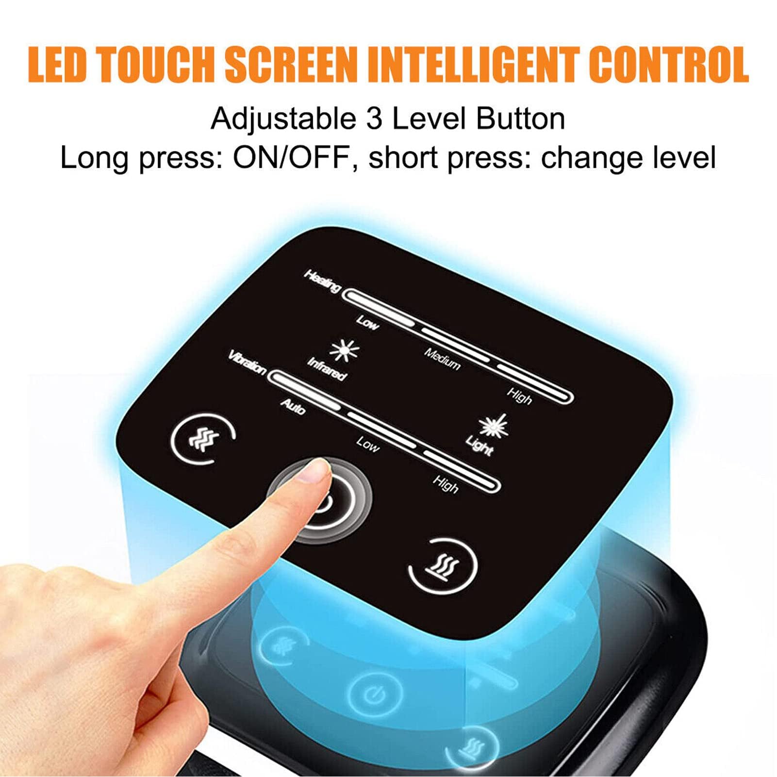 Masajeador de Rodilla con Calefacción Inalámbrica, Pantalla Táctil LED, Máquina de Masaje de Rodilla para Artritis, Alivio Muscular, Relajación de Rodilla, Alivio de Calambres