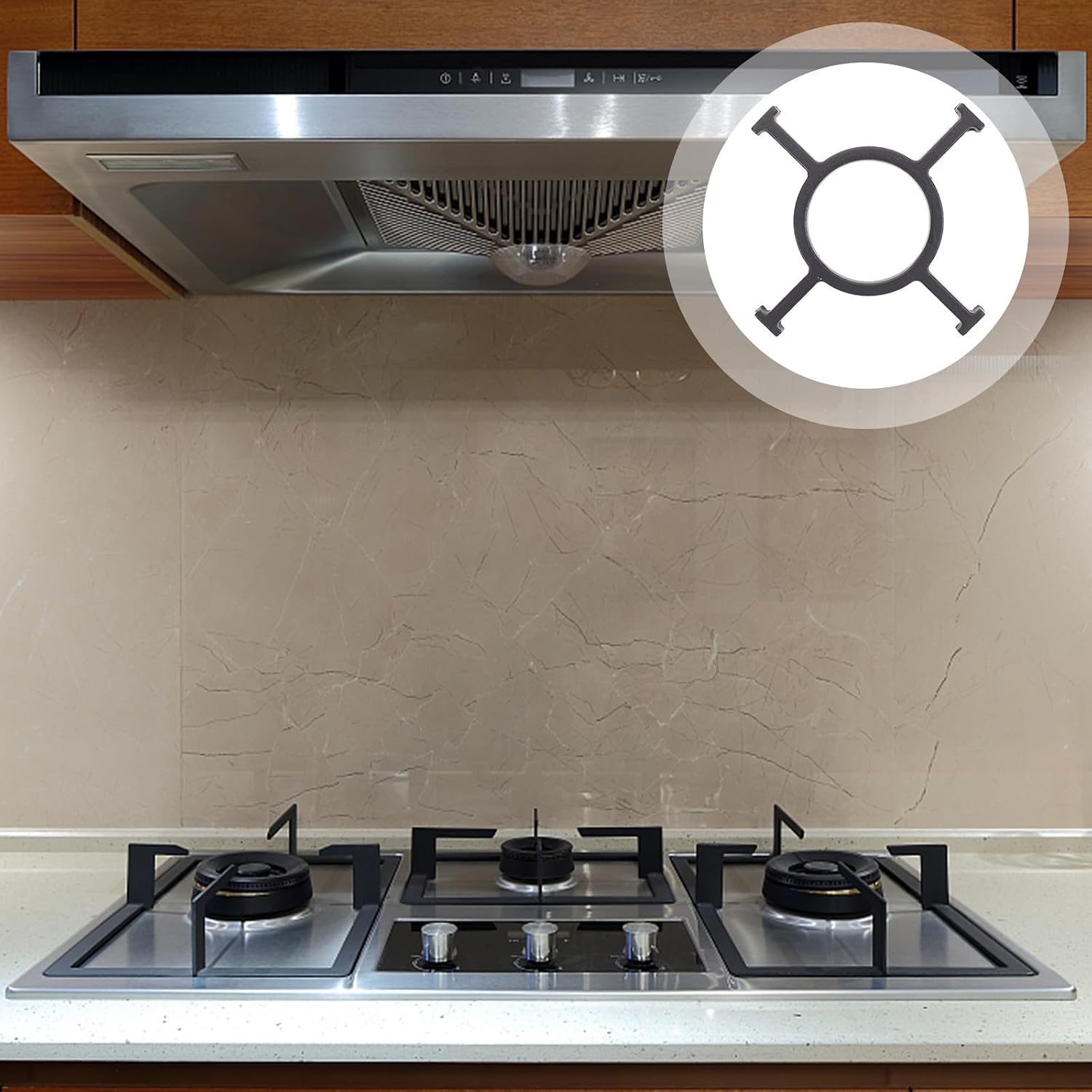 Black Iron Wok Stove Rack for Gas Stove, Stable Anti Slip