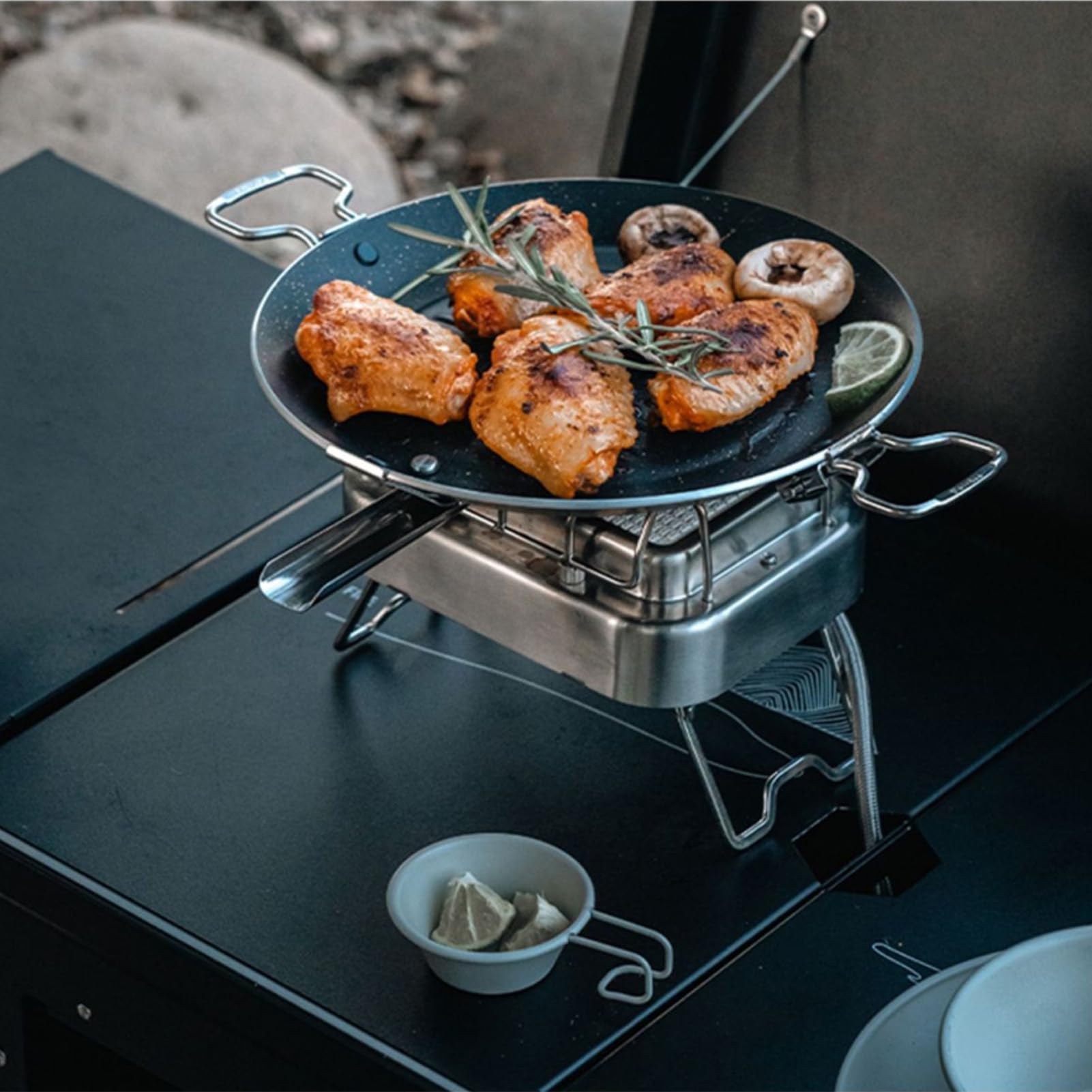 Heizgerät für Zelte und Camping - 2-in-1 Ofen aus rostfreiem Stahl - Tragbares Heizgerät für den Außenbereich - für Terrasse, Outdoor, 1-2 Personen, Wandern, Garage, Angeln und Wildlife