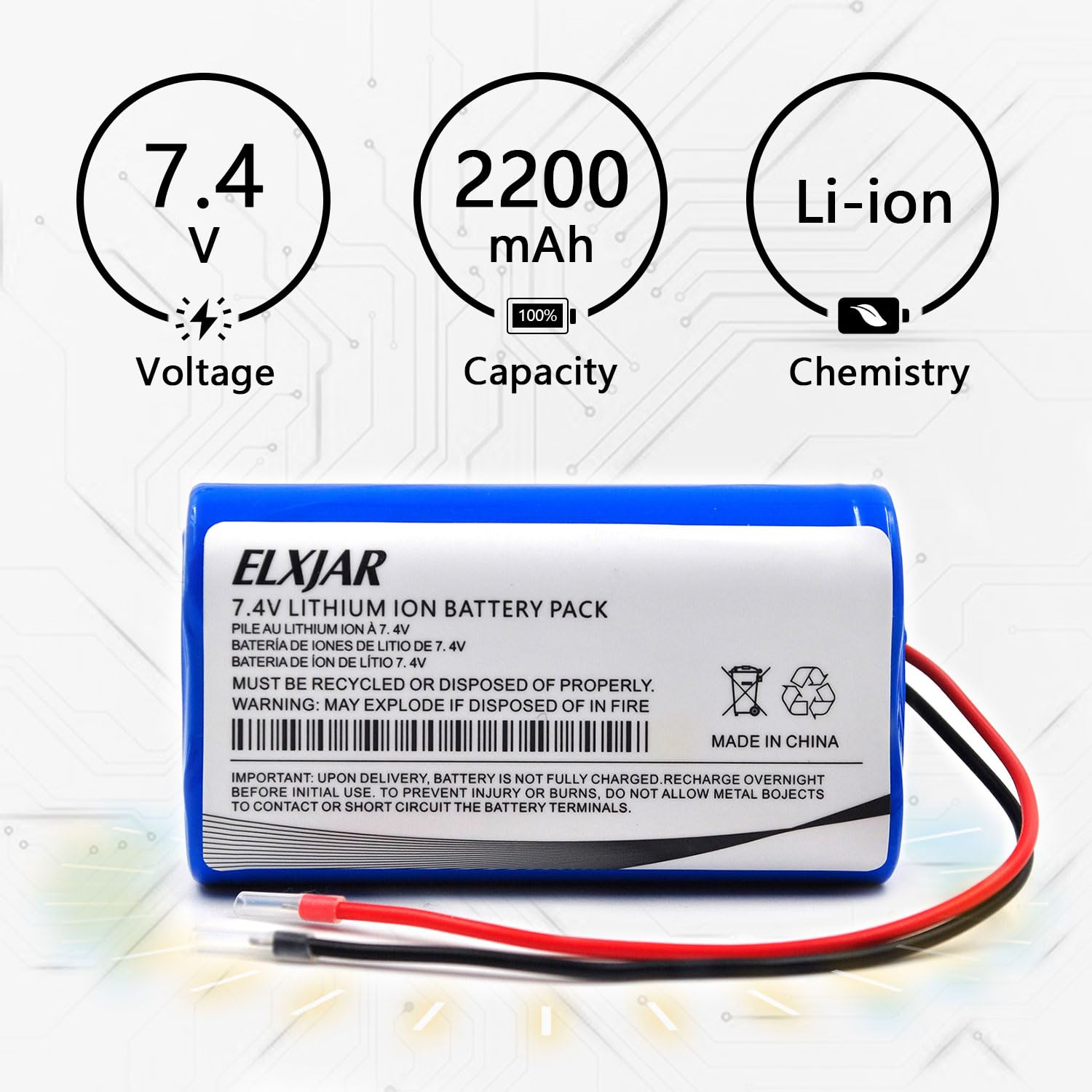 ponページ Amazon.com: YUTSUJO (2-Pack) 7.4V Li-ion 2200mAh Rechargeable
