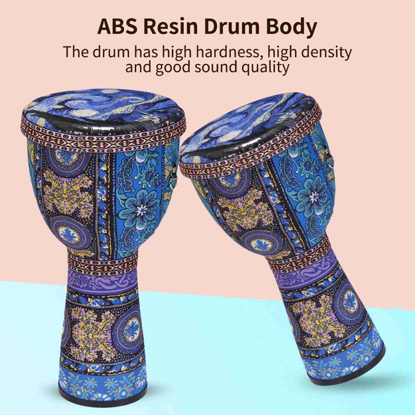 Dilwe Colorido Tambor Africano Djembe de 8 Pulgadas con Pie Suave para Estabilidad, Cuerpo de Resina Abdominal Duradero para Uso Sostenible, Instrumento Musical para Amantes de (4)