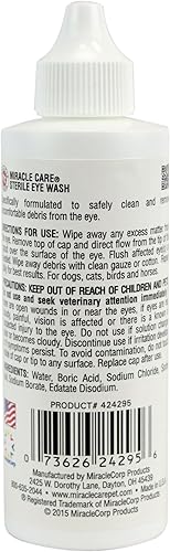 Miniatura 2 de Miracle Care Sterile Eye Wash for Dogs and Cats, 4 Ounce, Soothing and Non Stinging Eye Drops to Remove Debris