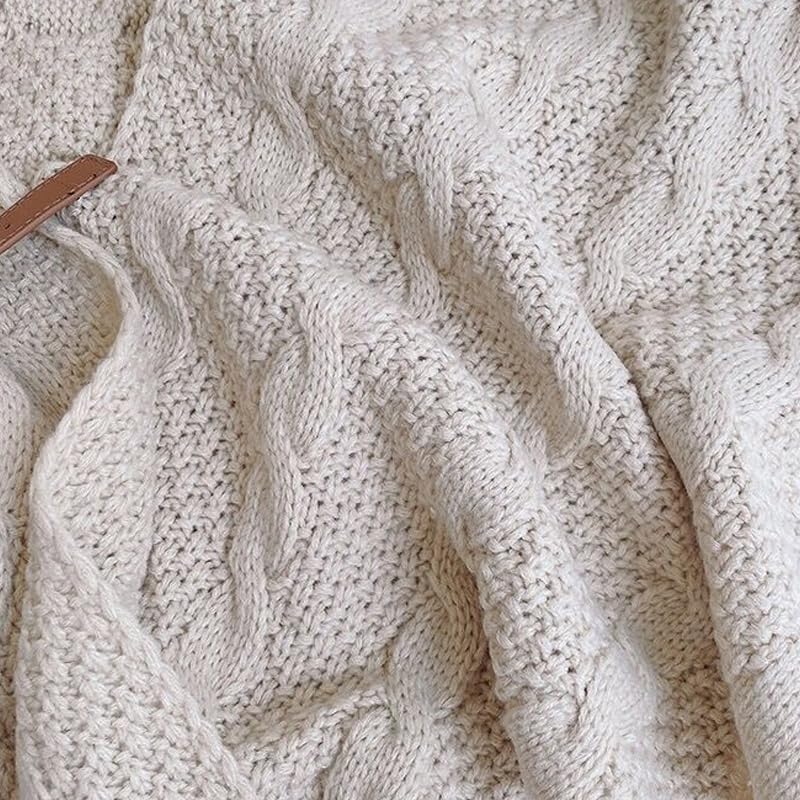 Women's Solid Color Shawl, Cable Knitted Warm Triangle Shawl Wraps Women Fashion Elegant Crochet Sweater Scarf Top4