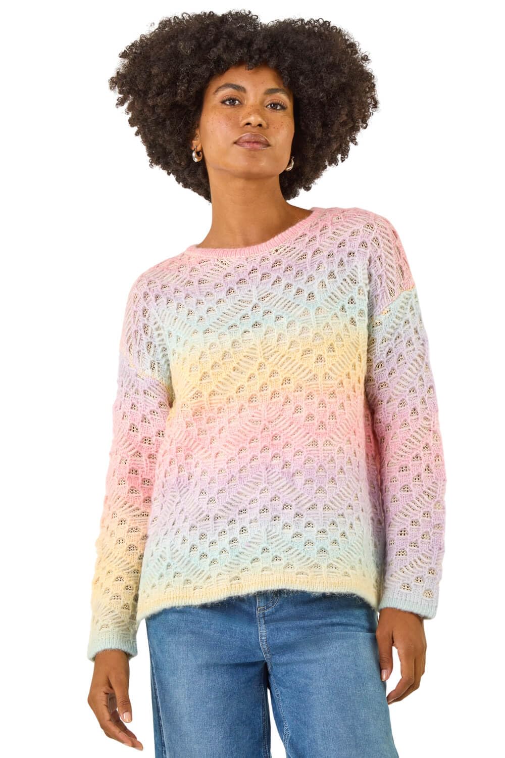 Roman Women's Multicolor Ombre Rainbow Knit Jumper | : Size 12