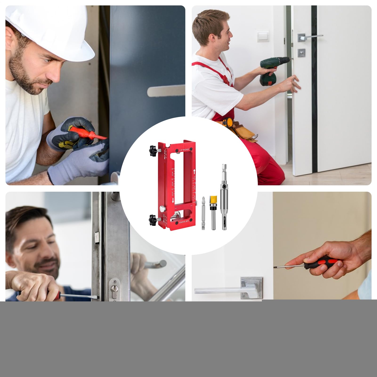 Plantilla Para Bisagras De Puerta,2 En 1 Herramientas De Carpintería - Localizador De Agujero Para Bisagra Carpintería - Para Carpinteros Carpinteros Emprendedores Manitas Propietarios Construcción M