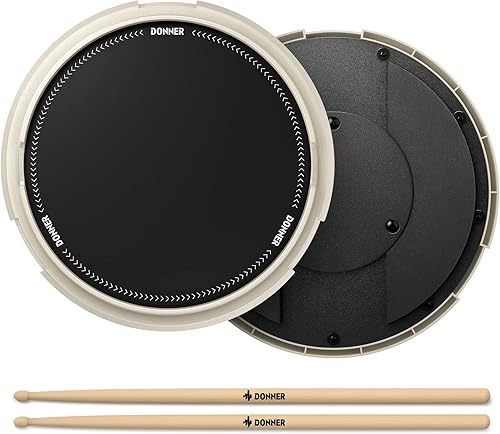 Miniatura 8 de Almohadilla de práctica de tambor, Donner almohadilla de práctica para tambor - Almohadilla de tambor silenciosa con simulación de caja removible