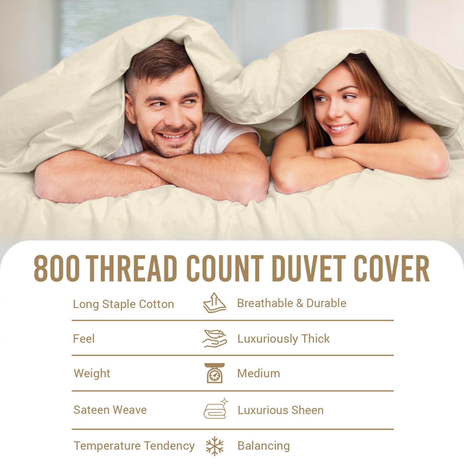 Pizuna Luxurios Cotton Double Duvet Cover Set New Ivory - Image 4