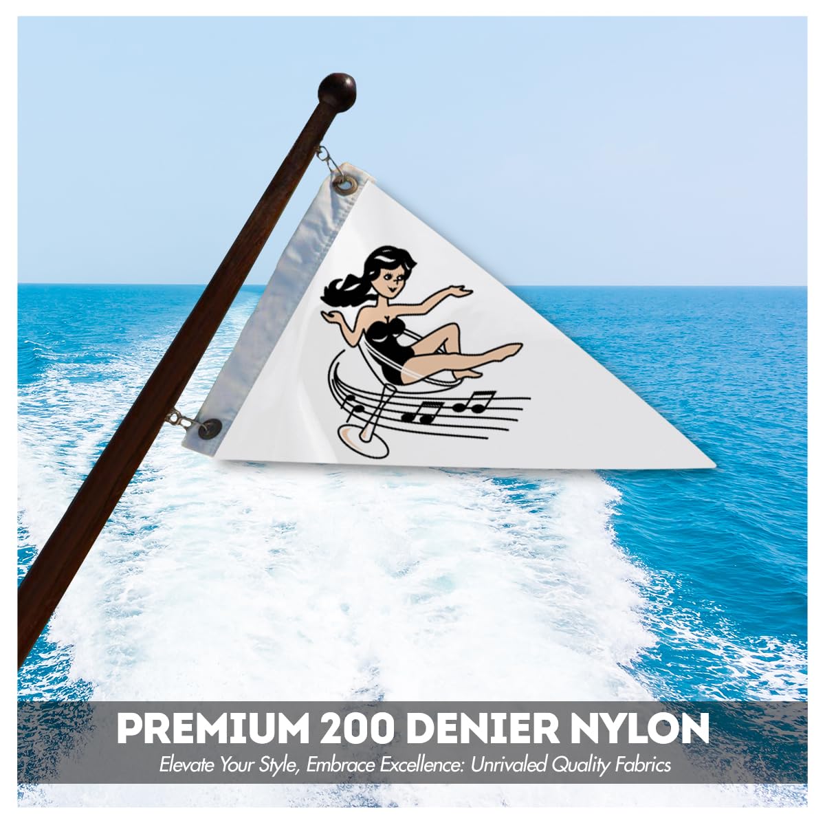 AGAS Wine Women & Song Bow Pennant - 10 x 15 inch - Printed 200D Nylon - Solid Brass Eyelets Canvas Heading - Vivid Colors Fade Proof - Bow Flags.