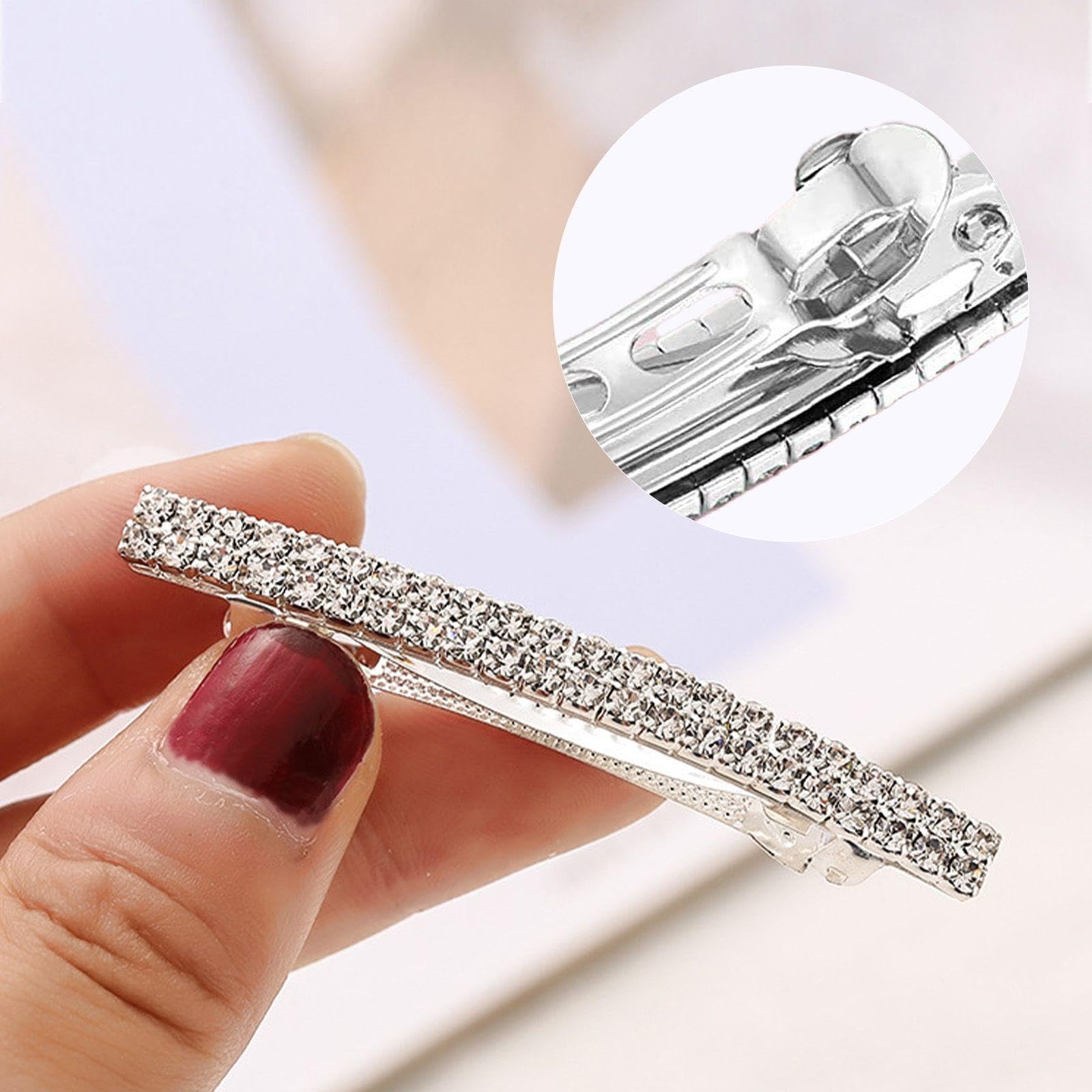 6 Pieces Rhinestone Spring Hair Clips, Elegant Women'S Hair Clips, Hairstyle Decoration Hair Clips, Shiny Hair Clips - Image 2