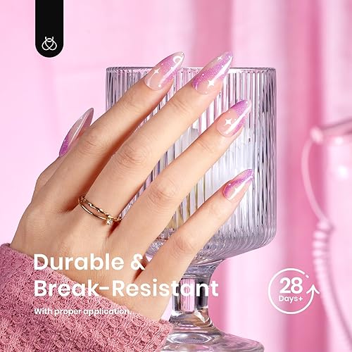 Miniatura 7 de Beetles - Puntas de uñas de gel de 12 tamaños, puntas de uñas de gel suave, 504 piezas preliminadas, medio mate, almendra media, cobertura completa,