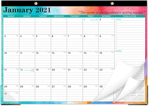Amazon Com 21 22 Desk Calendar Desk Calendar 21 22 With To Do List Notes Content And Julian Date Jan 21 Jun 22 17 X 12 Thick Paper With Colorful Background Pattern Office Products