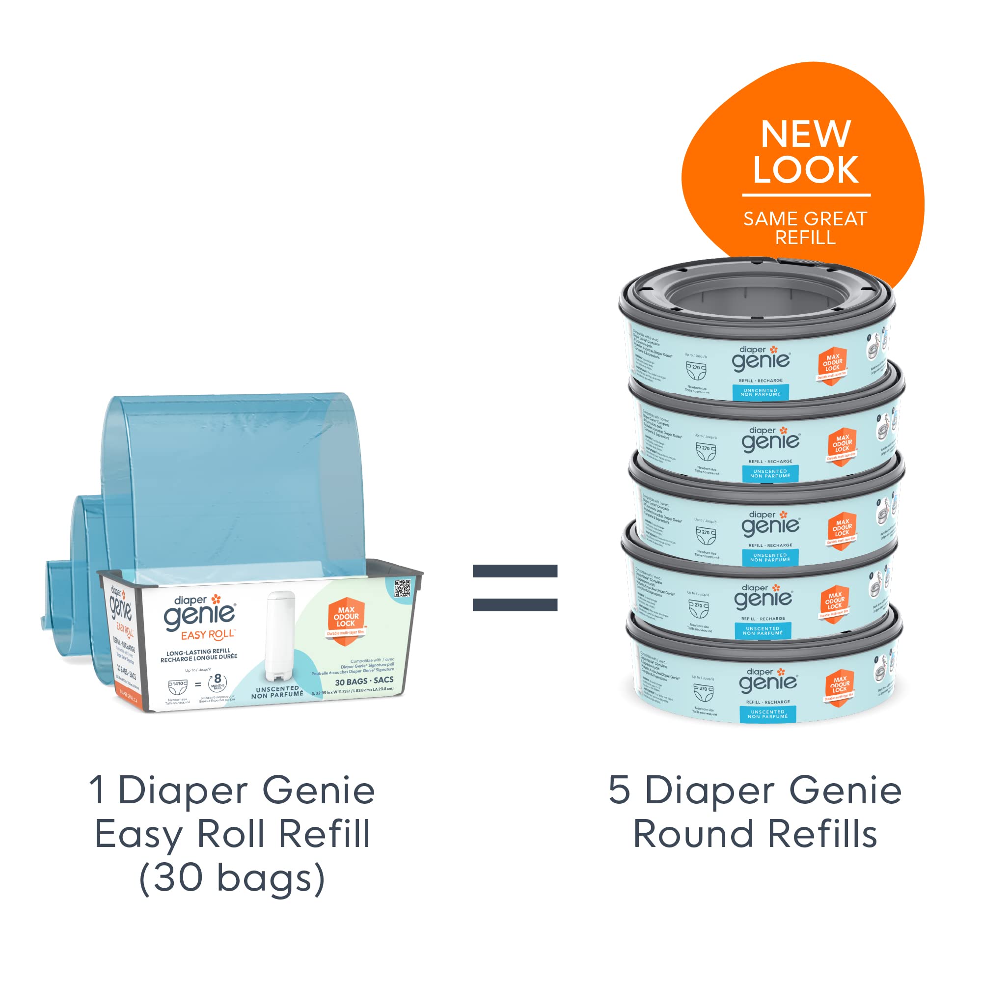 Diaper Genie Diaper Pail Refills Bags With 30 Bags Compatible With