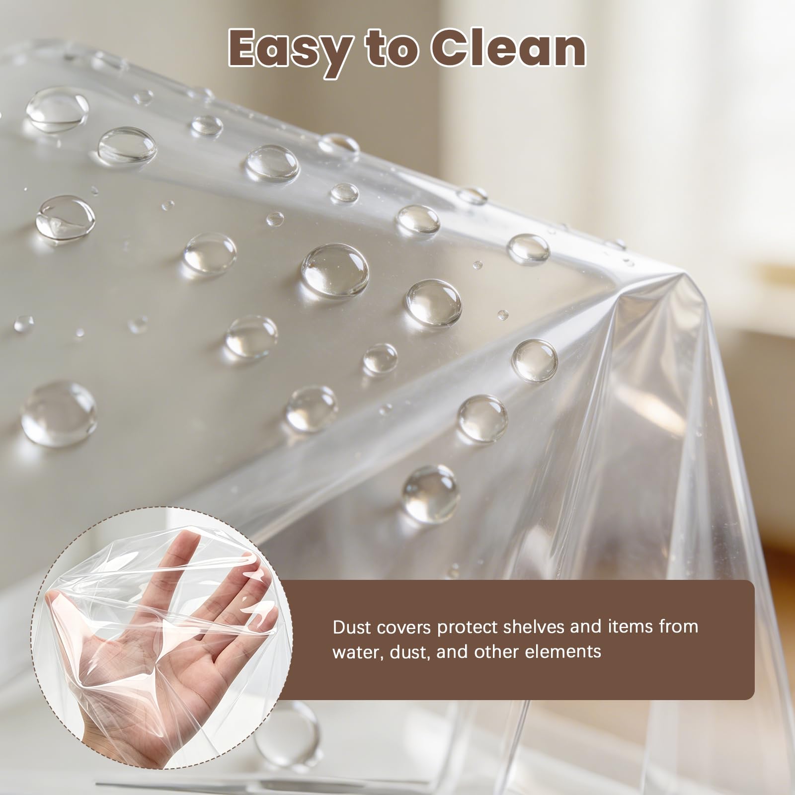 BRGD Housse de Protection Contre Poussière en PVC, 180x90x45cm Étagères Protection Housse avec Fermeture Éclair pour Mobilier de Jardin, Cuisines, Balcons et Étagères