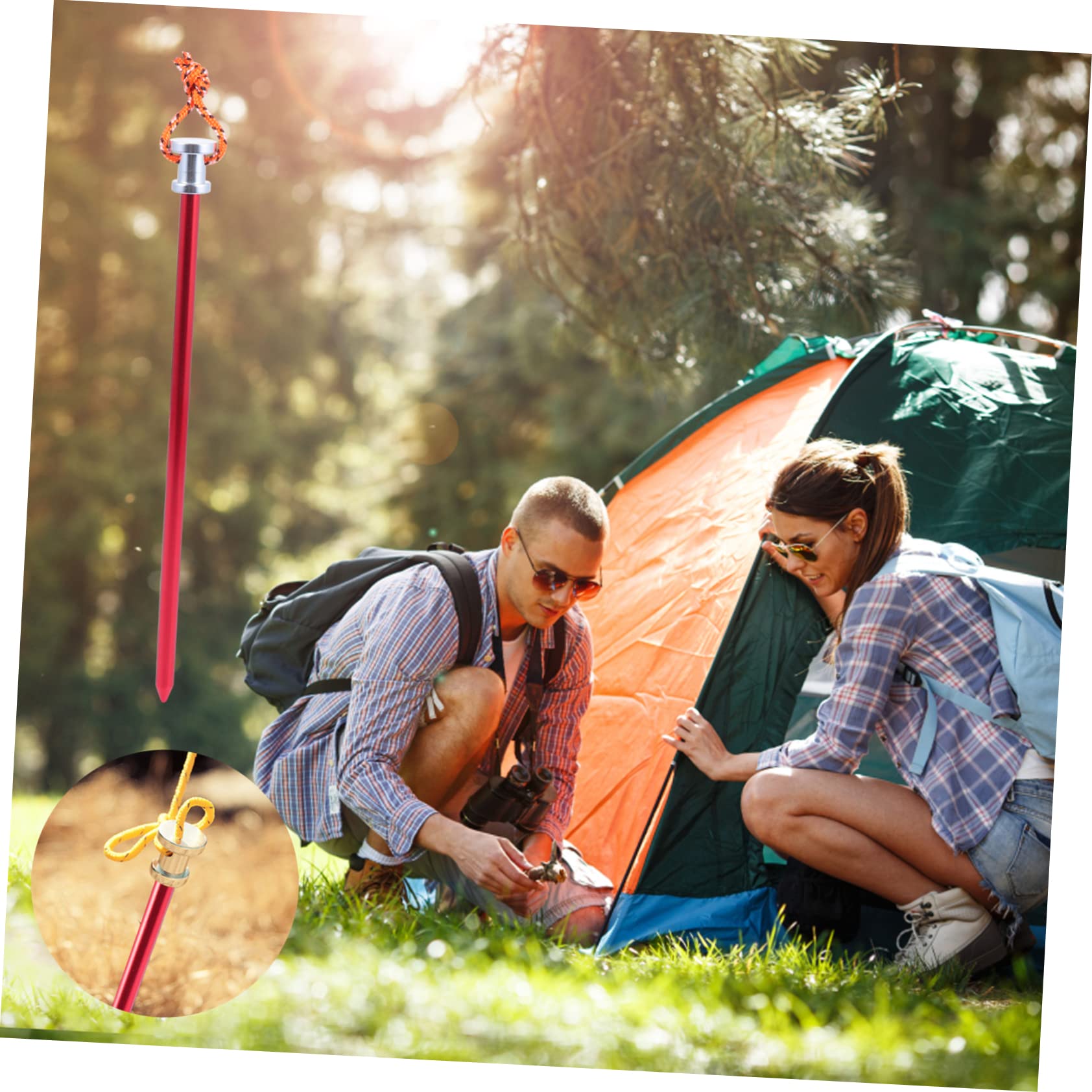 5pcs piquets de tente tente de randonnée tentes de plage piquets de tente tente de piquet de camping pour clous de tente de camping pointes de camping tentes de camping piquets de sol rouge accessoi