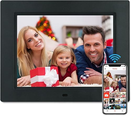 Marco de fotos digital WiFi de 8.7 pulgadas con memoria de 16 GB, pantalla táctil, presentación de diapositivas, fotos de texto y videos a través de