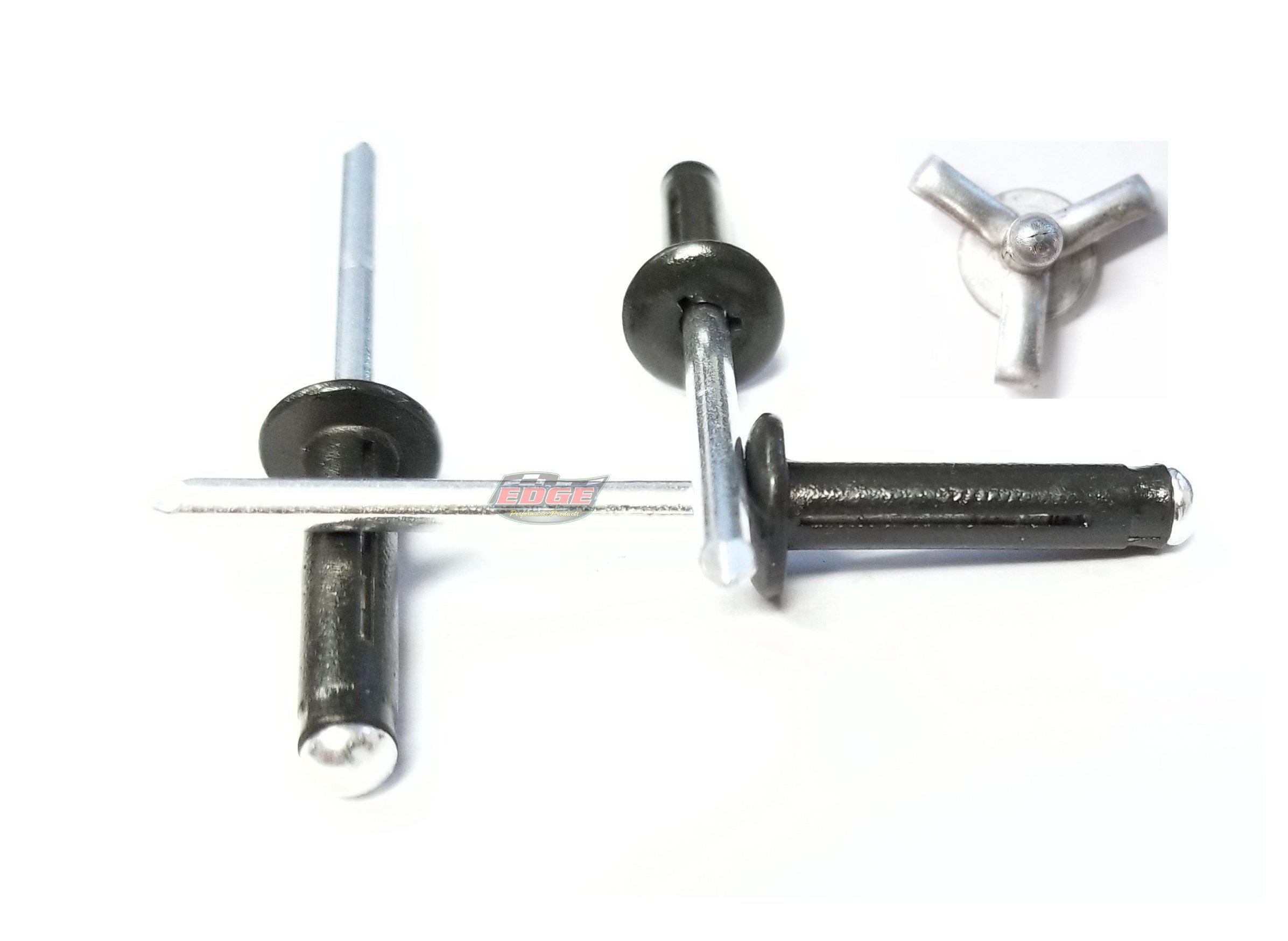 Flat Black Exploding Pop Rivets 3/16" Tri-Fold Small Aluminum Head Steel Mandrel .040 - .354 Grip Range Fastener