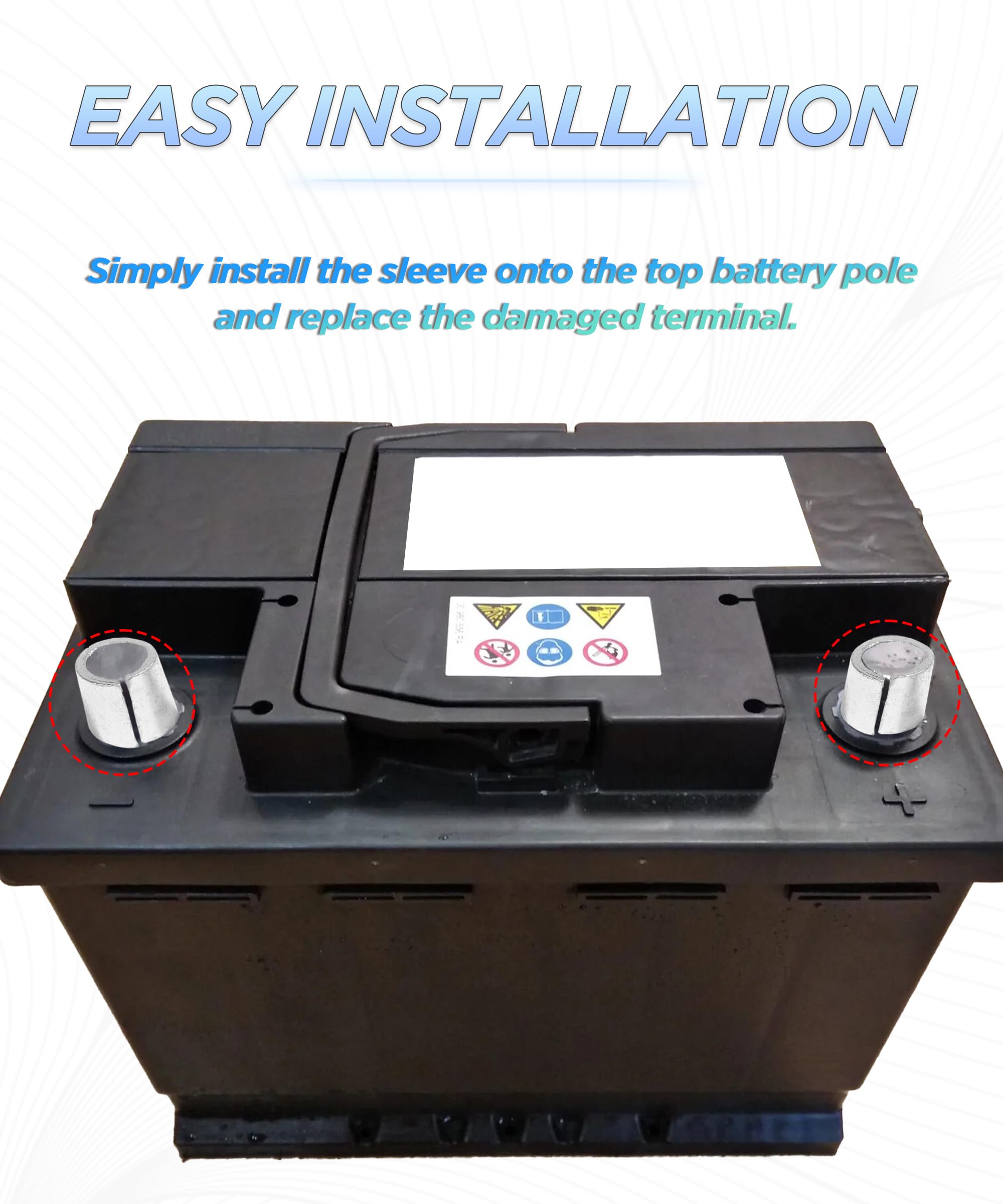 8PCS Adattatori per Terminali Del Convertitore Della Batteria Auto,Manicotti per Terminali della Batteria,Adattatori per Postazioni Anodiche,Adatto per Navi,Barche,Veicoli e Altro Ancora
