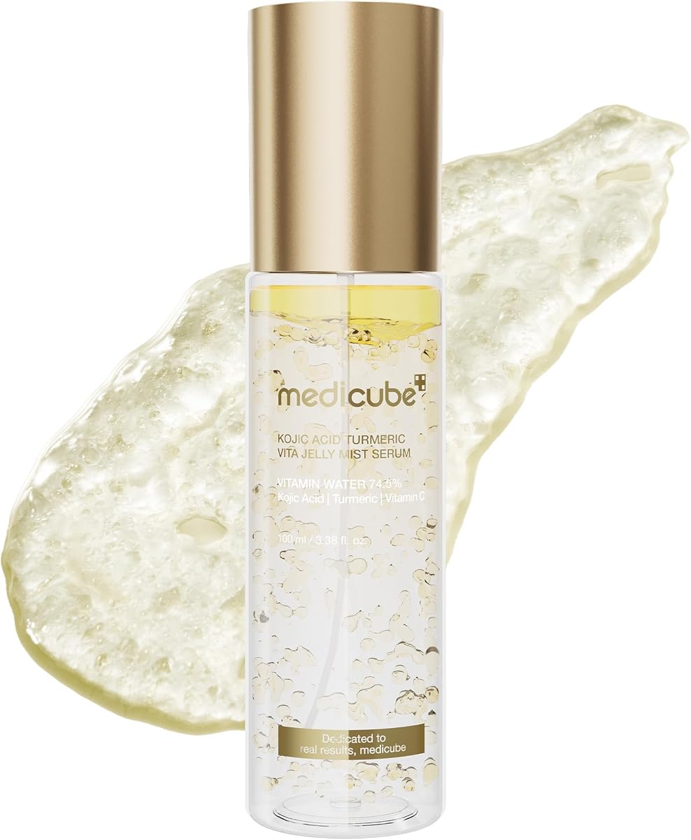 Jelly Mist Serum with Kojic Acid Turmeric, 3.38 fl.oz | 2-in-1 Facial Spray and Serum with Vitamin C, Turmeric, Panthenol for Hydrating, Calming Care, Lightweight, Refreshing Mist
