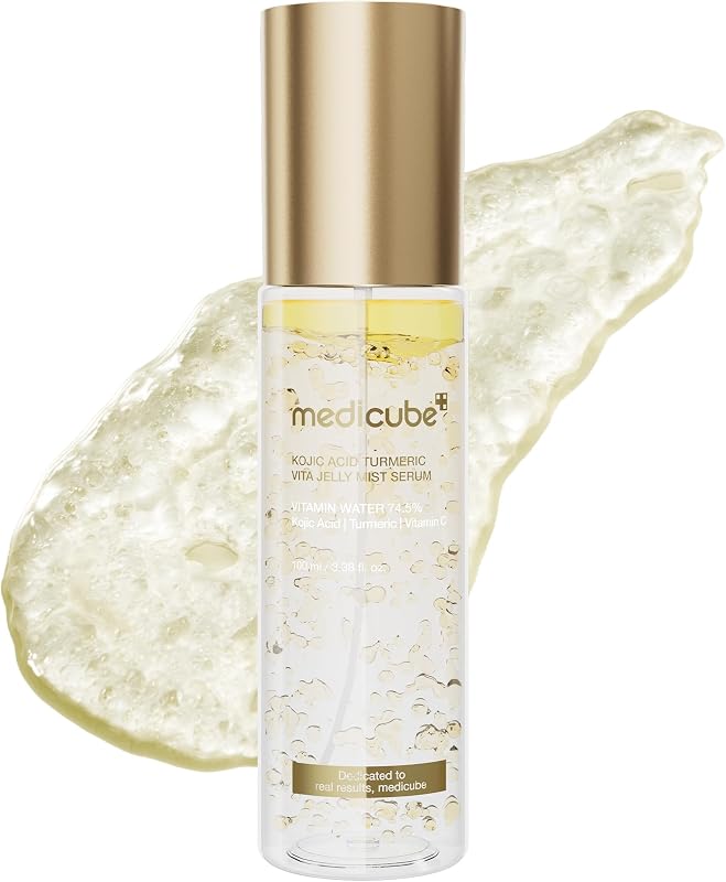 Jelly Mist Serum with Kojic Acid Turmeric, 3.38 fl.oz | 2-in-1 Facial Spray and Serum with Vitamin C, Turmeric, Panthenol for Hydrating, Calming Care, Lightweight, Refreshing Mist
