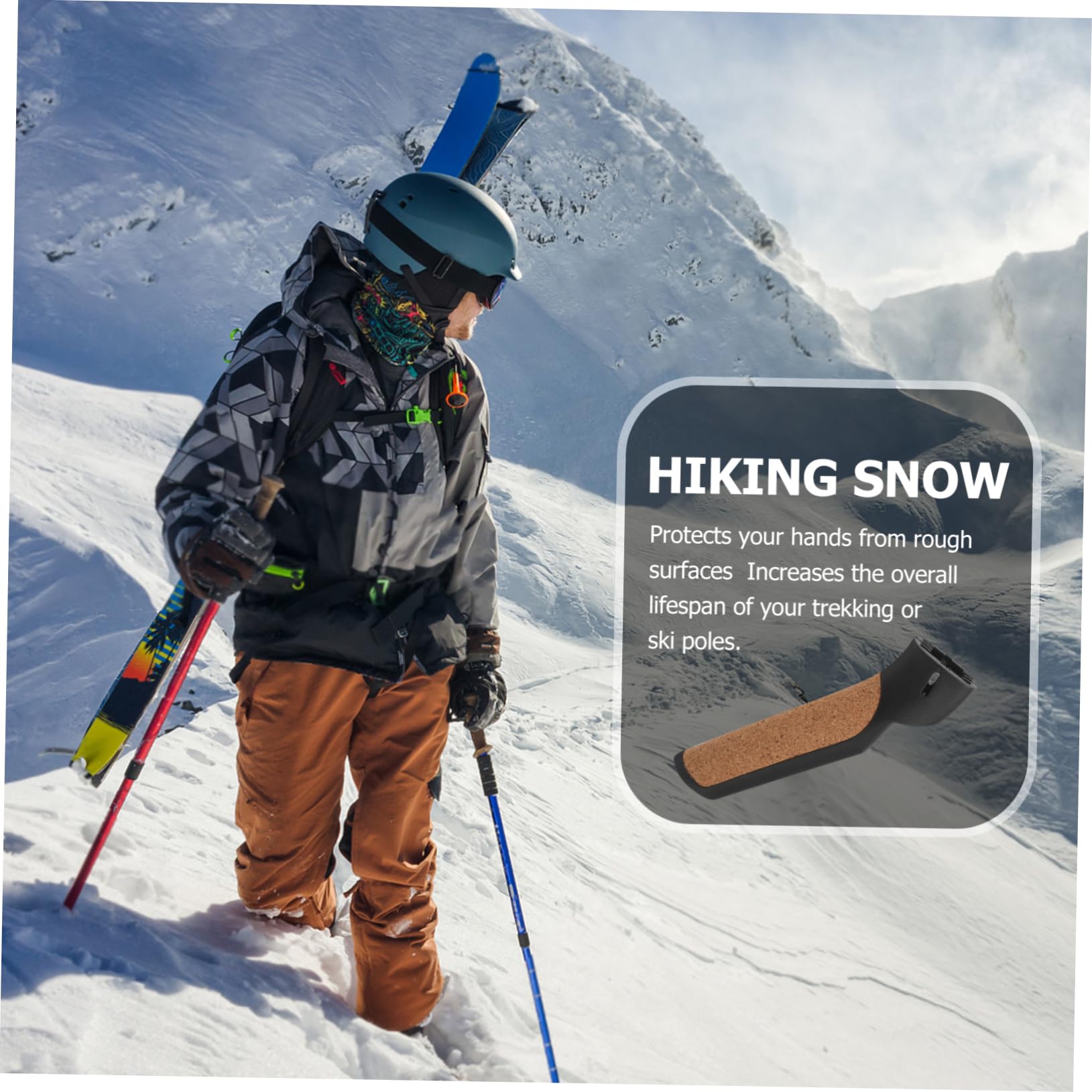 Veemoon Trekking Pole Handle Replacement Lightweight Non- Grip for Hiking and Skiing Cork Design for Enhanced Comfort Compatible Trekking and Ski Poles