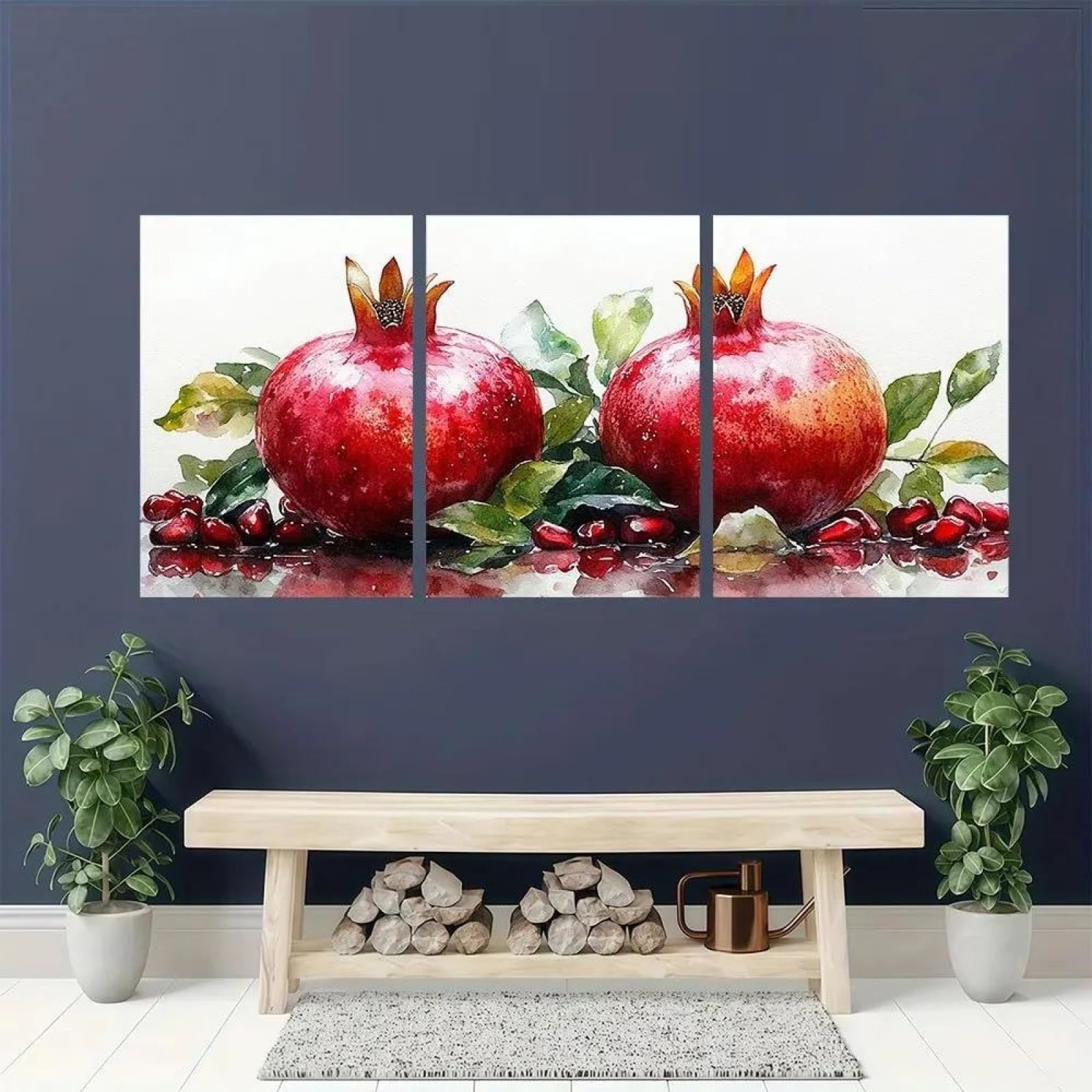 Yocheng 3pcs Watercolor Fruit Print Wall Art With -Reusable Canvas &, Classic Home 50x70cmx3 No Frame