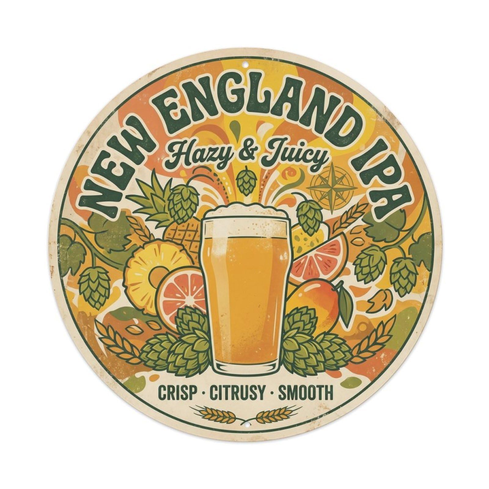 Retro American New England IPA Pub Brewery Beer Stein Metal Tin Sign