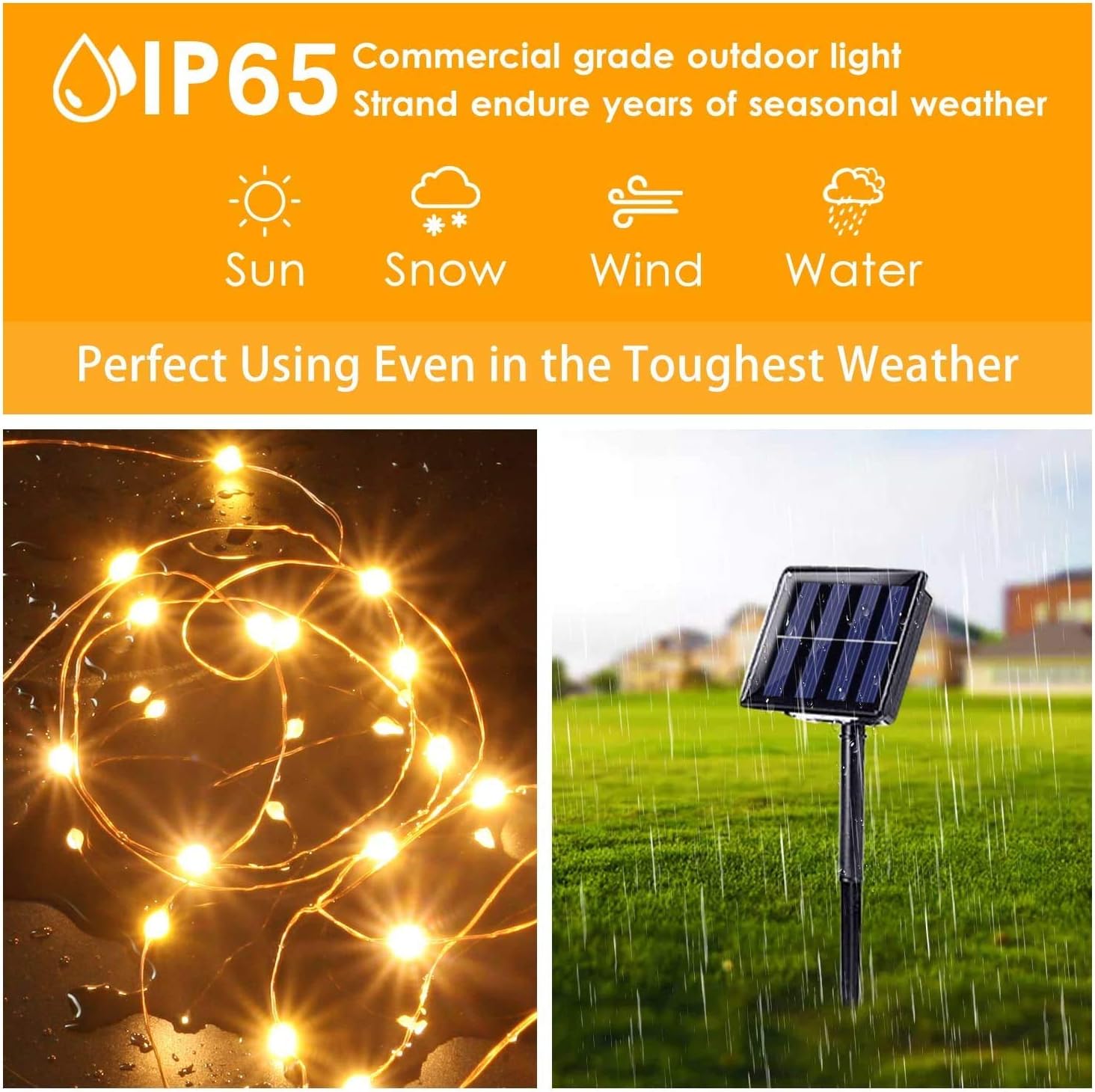 2-Pack 66FT 200 LED Solar String Lights, Waterproof Solar Fairy Lights Outdoor with 8 Lighting Modes, Solar Twinkle Lights for Garden, Christmas, Home (Warm White)