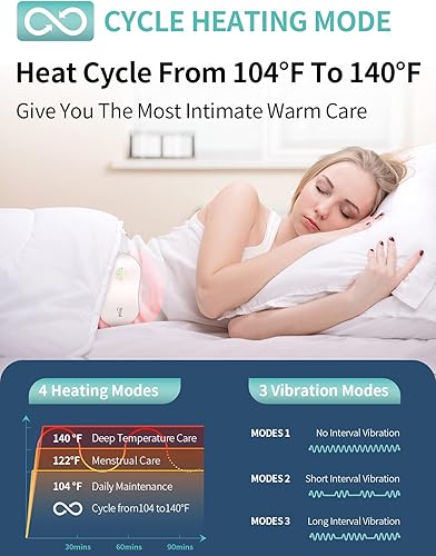 Miniatura 10 de Slimpal Almohadilla térmica para calambres menstruales y dolor de espalda, elegible para FSA HSA, almohadilla térmica eléctrica de tamaño grande,