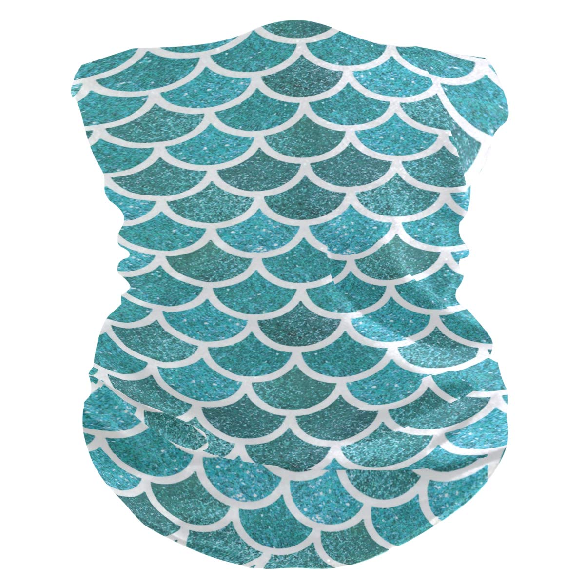 susiyo Bright Summer Glitter Mermaid Scales Face Sun Dust Mask Bandanas Seamless Elastic Neck Gaiter Headwear Magic Scarf Headband Balaclave for Women Men Festivals Running Cycling Outdoor Sport