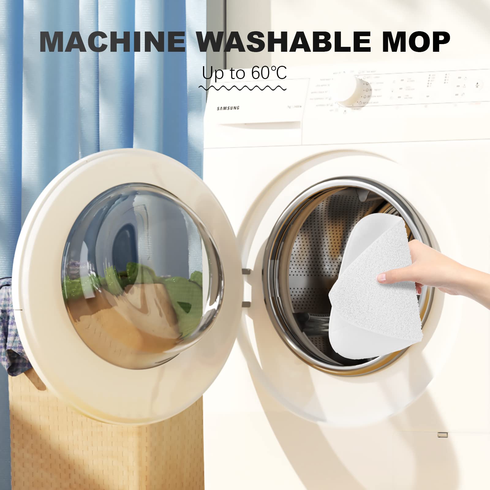 Set di 10 panni di ricambio per pulitore a vapore, per Vileda - Panni di ricambio in microfibra compatibili con Vileda-Steam XXL - Panni lavabili in microfibra per tutti i pavimenti (Bianco