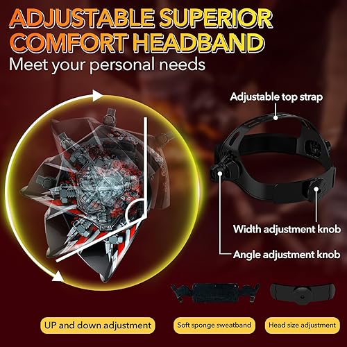 Miniatura 7 de Capucha de soldadura con oscurecimiento automático de luz Cascos de soldadura de visión grande para hombres Máscara de soldadura de color verdadero