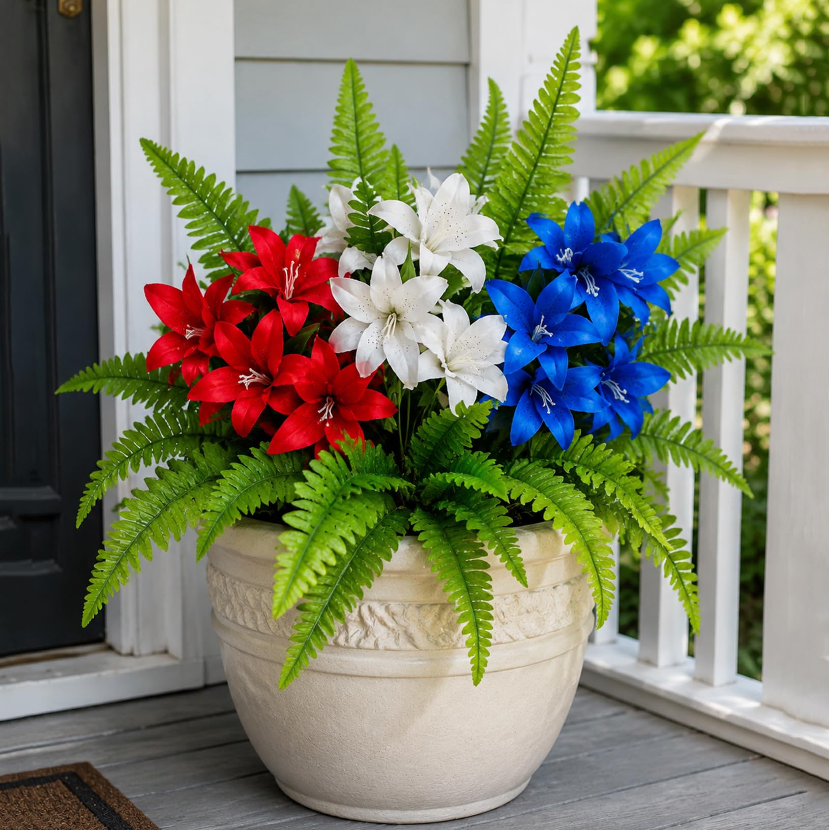ATAVSADN 9 Bundles Artificial Flowers for Outdoors/Indoors, Artificial Plants Outdoor, Fake Flowers for Outside Garden Porch Window Box Home Wedding Farmhouse A,One Size
