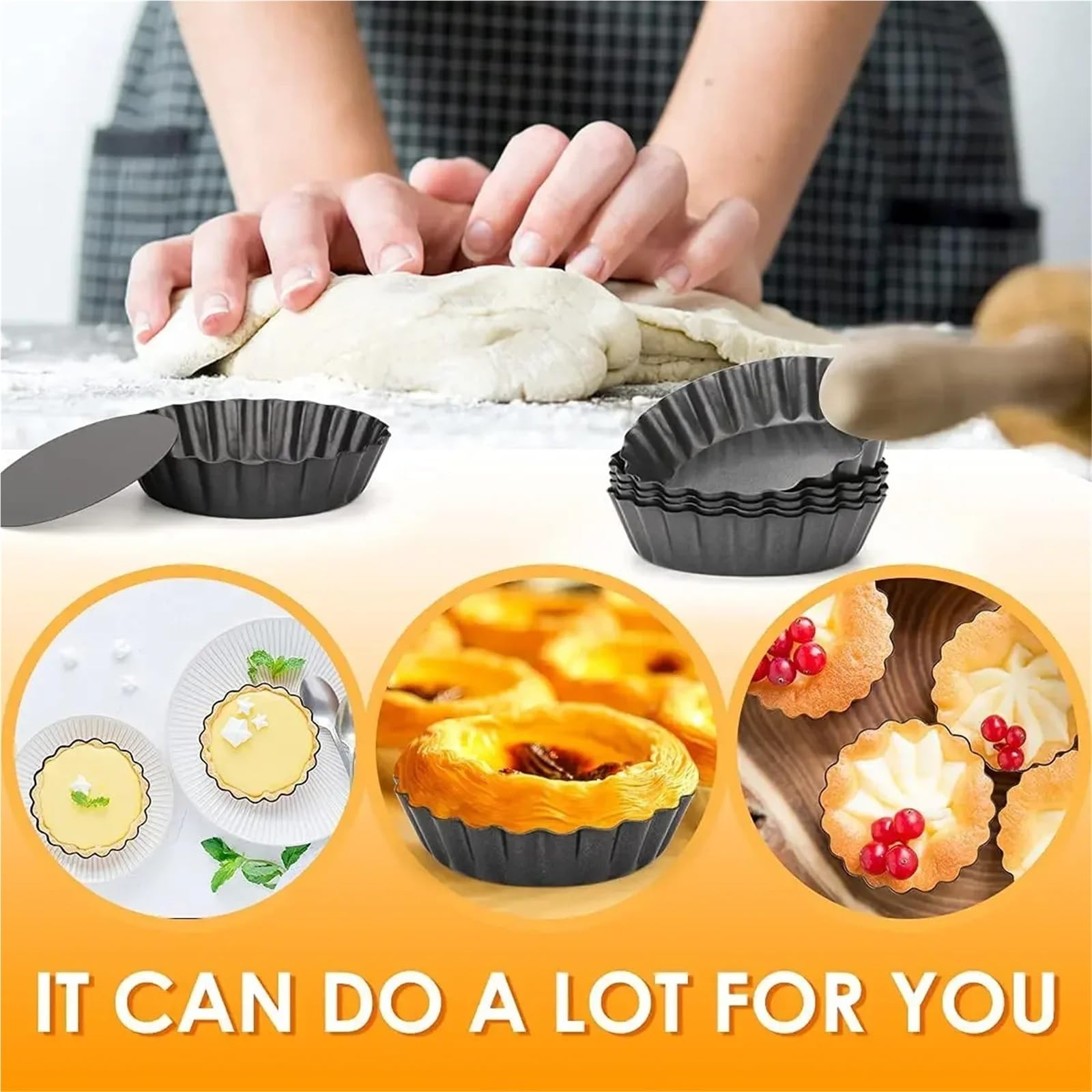 5 mini moules à tarte aux œufs de 4 pouces