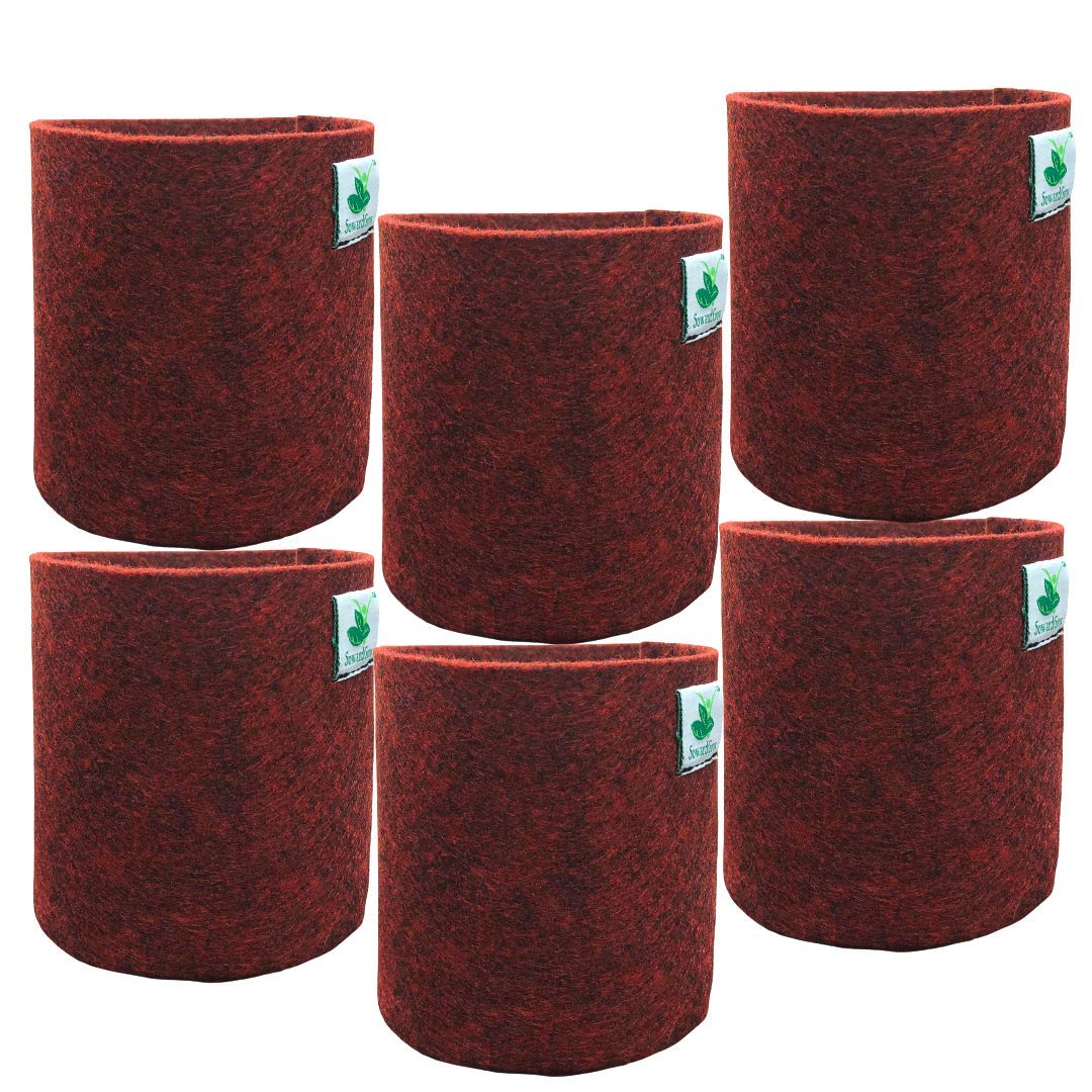 Sow and Grow 6-Pack 5x5 inches Grow Bags Heavy Duty 500GSM Thickened Nonwoven Plant Fabric Pots for Desktop Plants, Succulents, Small Plants || Small Size Without Handles, Multicolor