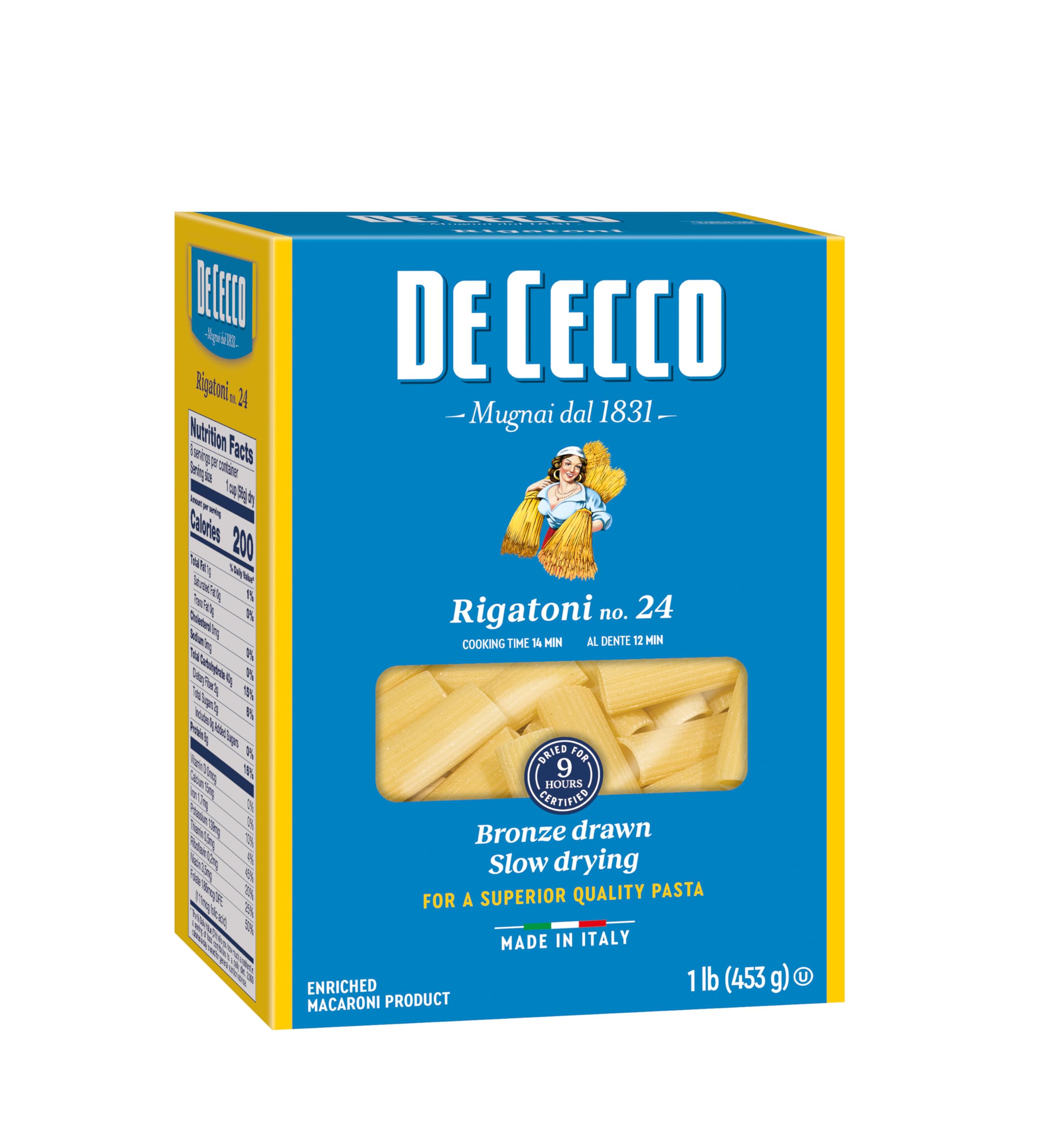De Cecco Pasta, Rigatoni, Semolina, 1 lb, 16 Oz