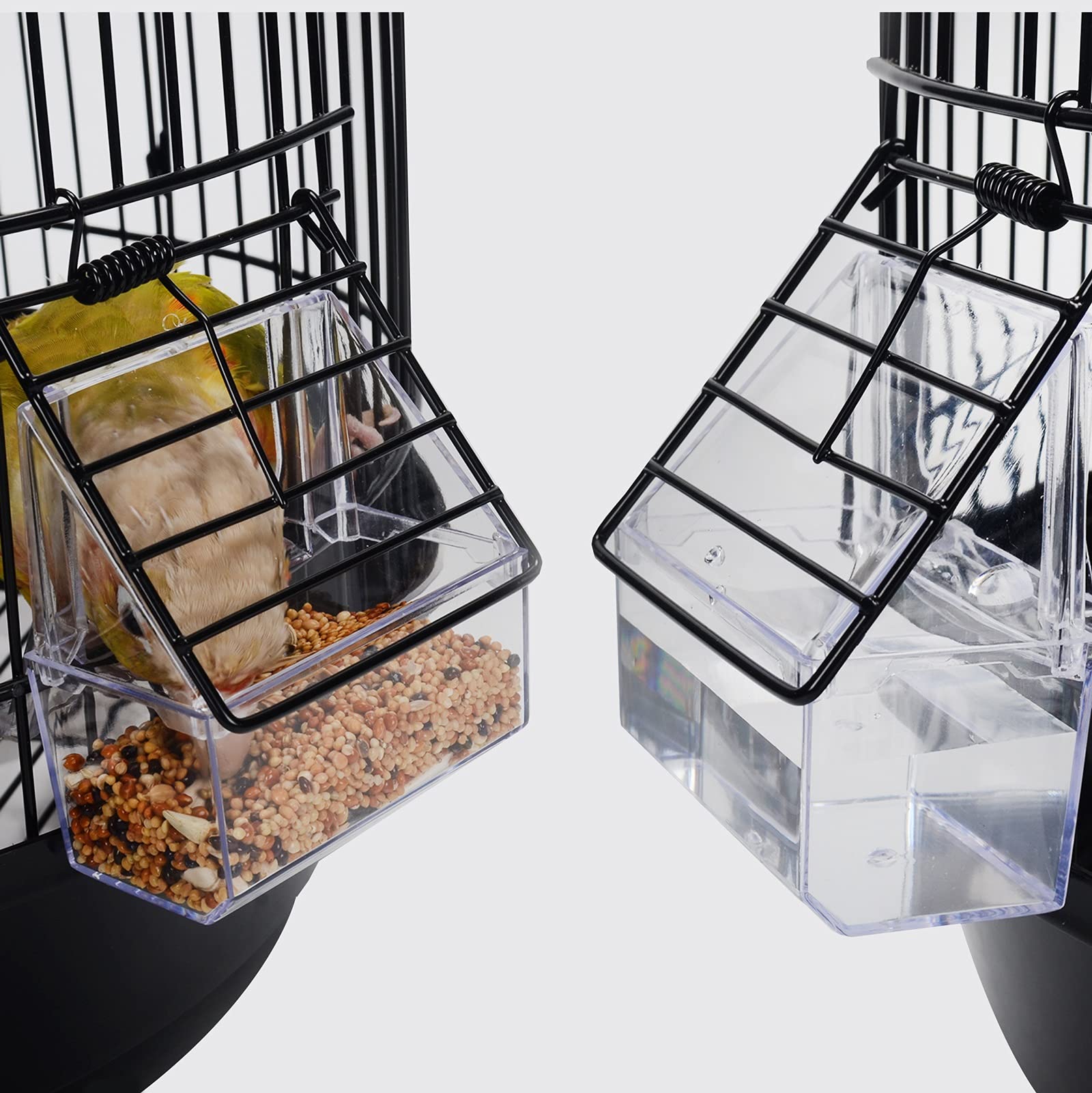 Jaulas para pájaros Transportín Ligero para pájaros Jaula de Viaje Transpirable con Tazas de alimentación Jaula de Viaje para pájaros para pinzones Extra pequeños Portador de pájaros