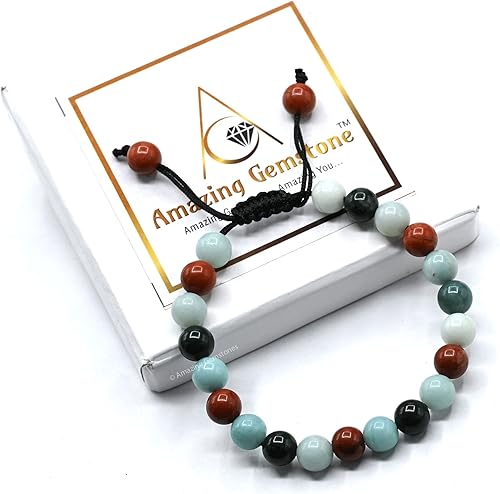 Miniatura 59 de Natural Healing Crystal Bracelet for Women - Mens Bracelet Energy Balancing Gemstones Set - Adjustable Stone Bead Bracelet for Men and Women - Anger