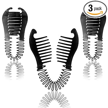 Sanas Banana Clips Hair 3Pcs Stretch Banana Clips Hair Clincher Comb Hair Clips Flexible Hair Comb French Banana Clips Hair Interlocking Clips Banana Clips For Thick Hair Clamp Comb Hair Grippers 3Pcs
