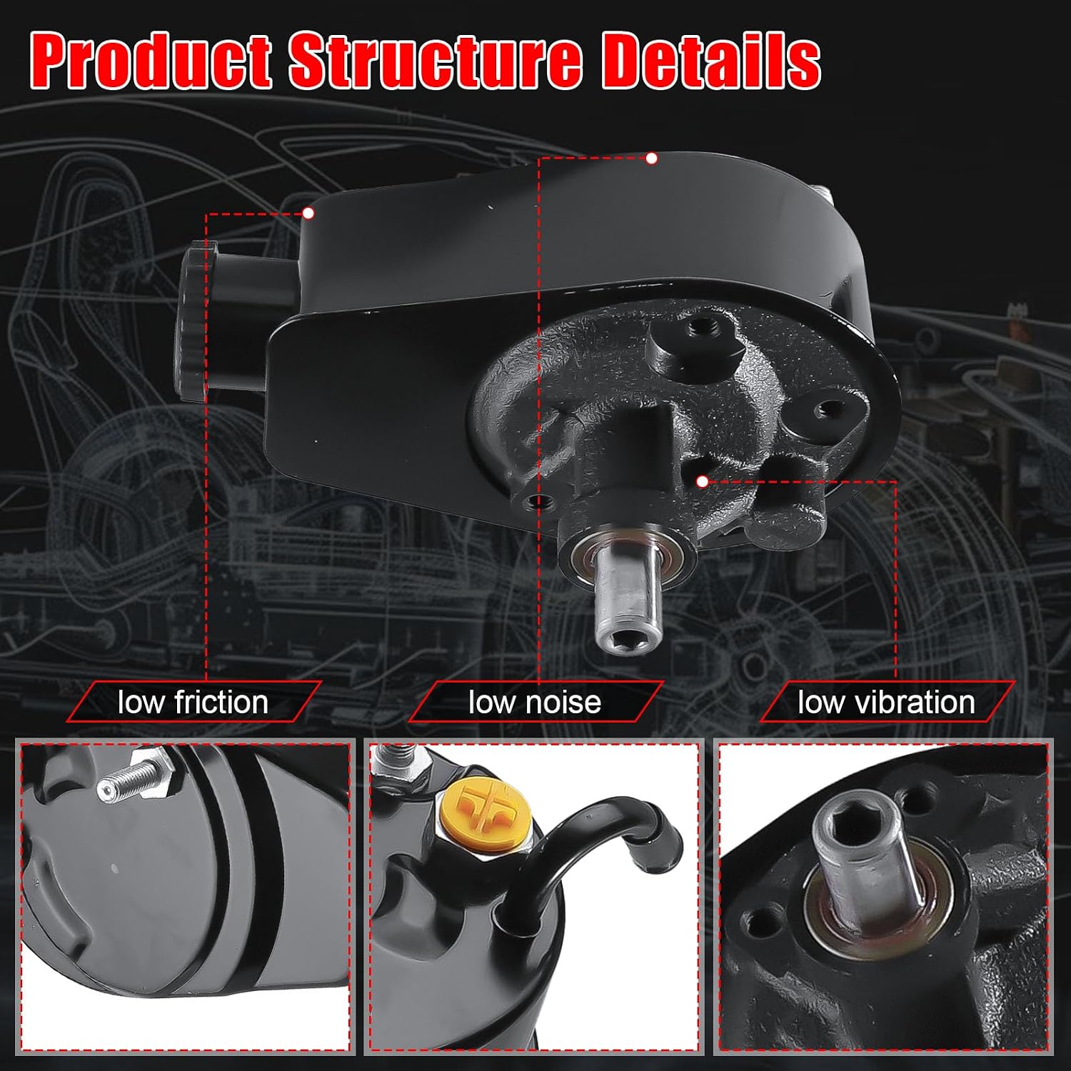 16792A39 Power Steering Pump Compatible with Mercruiser Sterndrive Alpha Bravo 4.3L 5.0L 5.7L 6.2L 7.4L V8 V6 GM Sierra 18-7508
