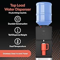 Vista 2 de Brio 130 Series Top-Load Water Cooler Dispenser for 3- and 5-Gallon Bottles, Hot & Cold, Spill-Free Loading, Child Safety Lock, Energy Star 3.0