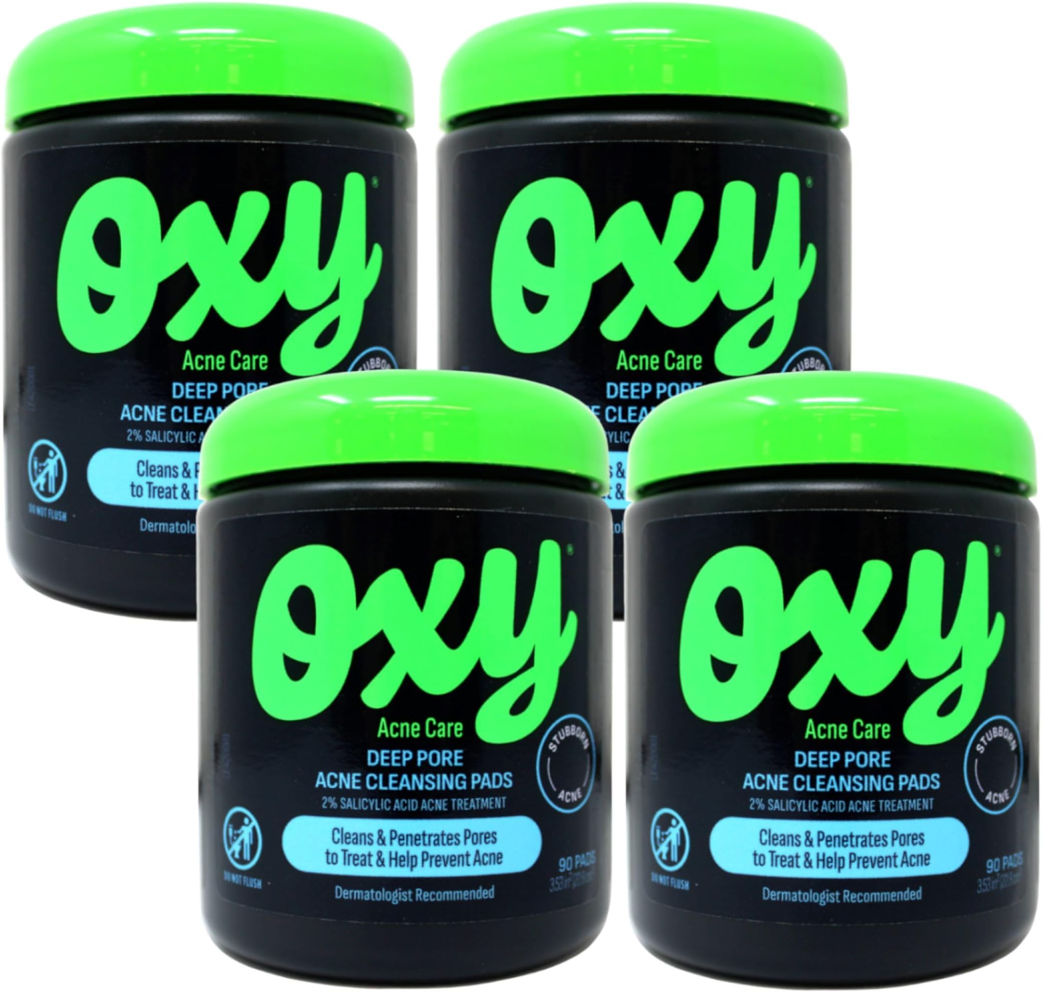 OXY Daily Defense Cleansing Pads 90 Each (Pack of 4)