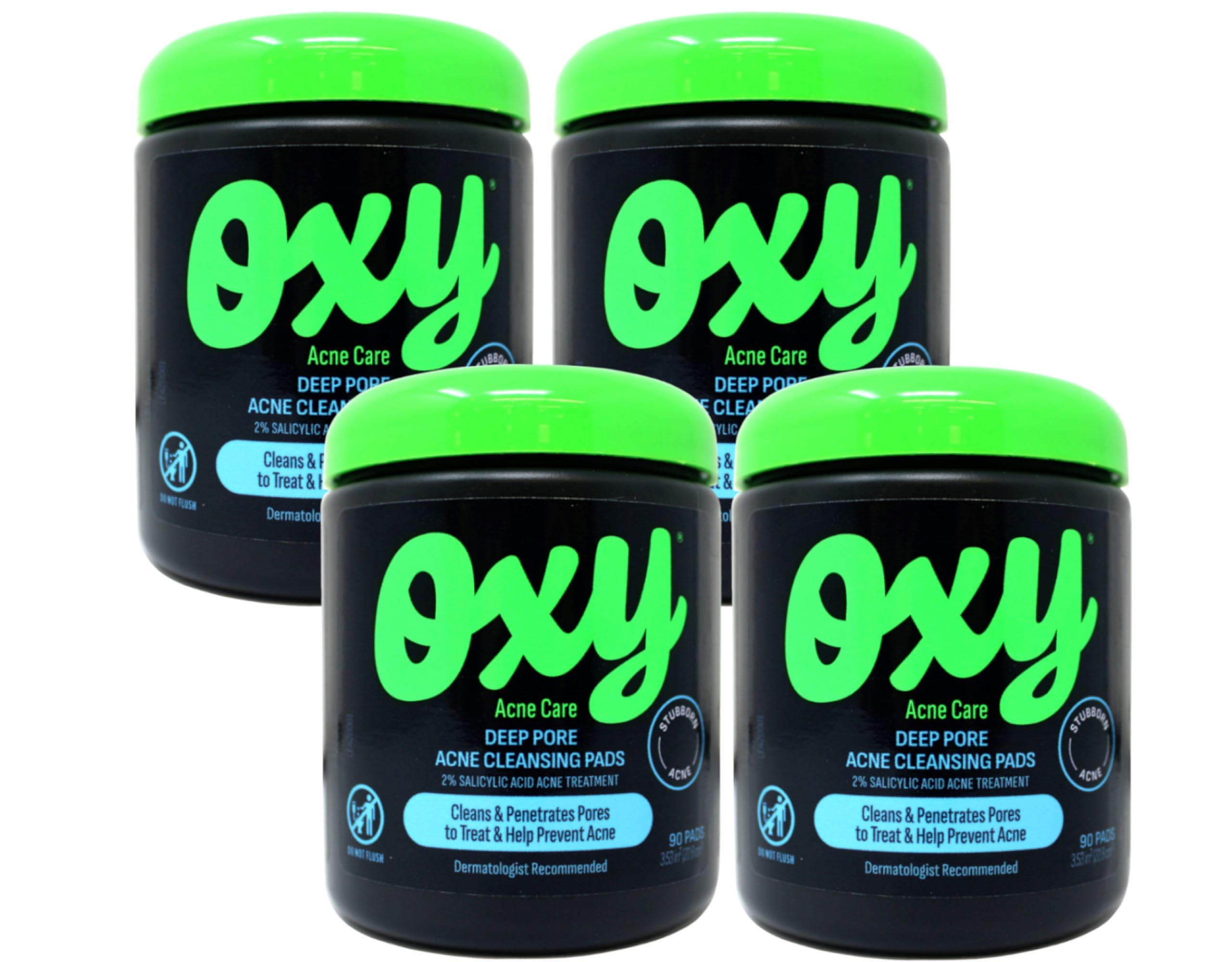 OXY Daily Defense Cleansing Pads 90 Each (Pack of 4)
