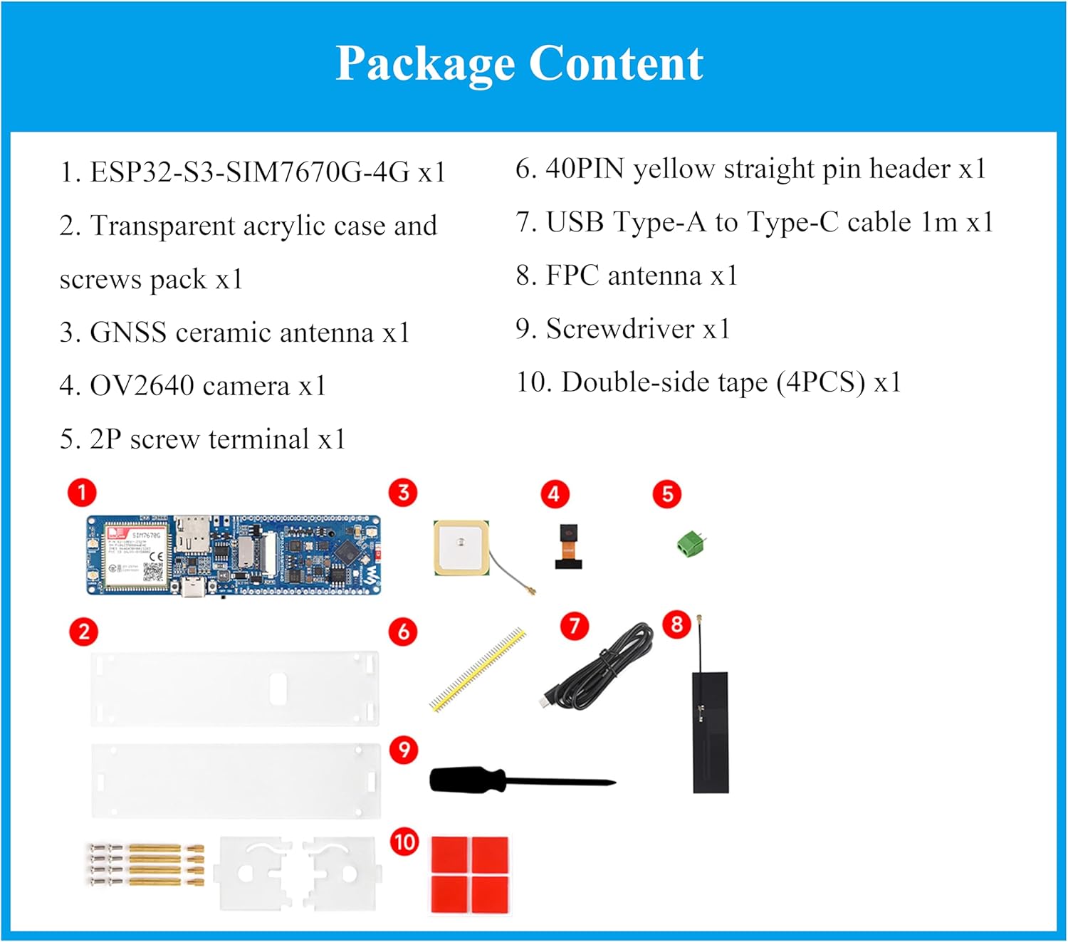 ESP32-S3 SIM7670G 4G Development Board, LTE Cat-1/WiFi/Bluetooth/GNSS Positioning, Global Coverage Multi Band, Onboard Camera/Antenna, Suitable for 4G Portable WiFi, Solar Panel or USB Charging