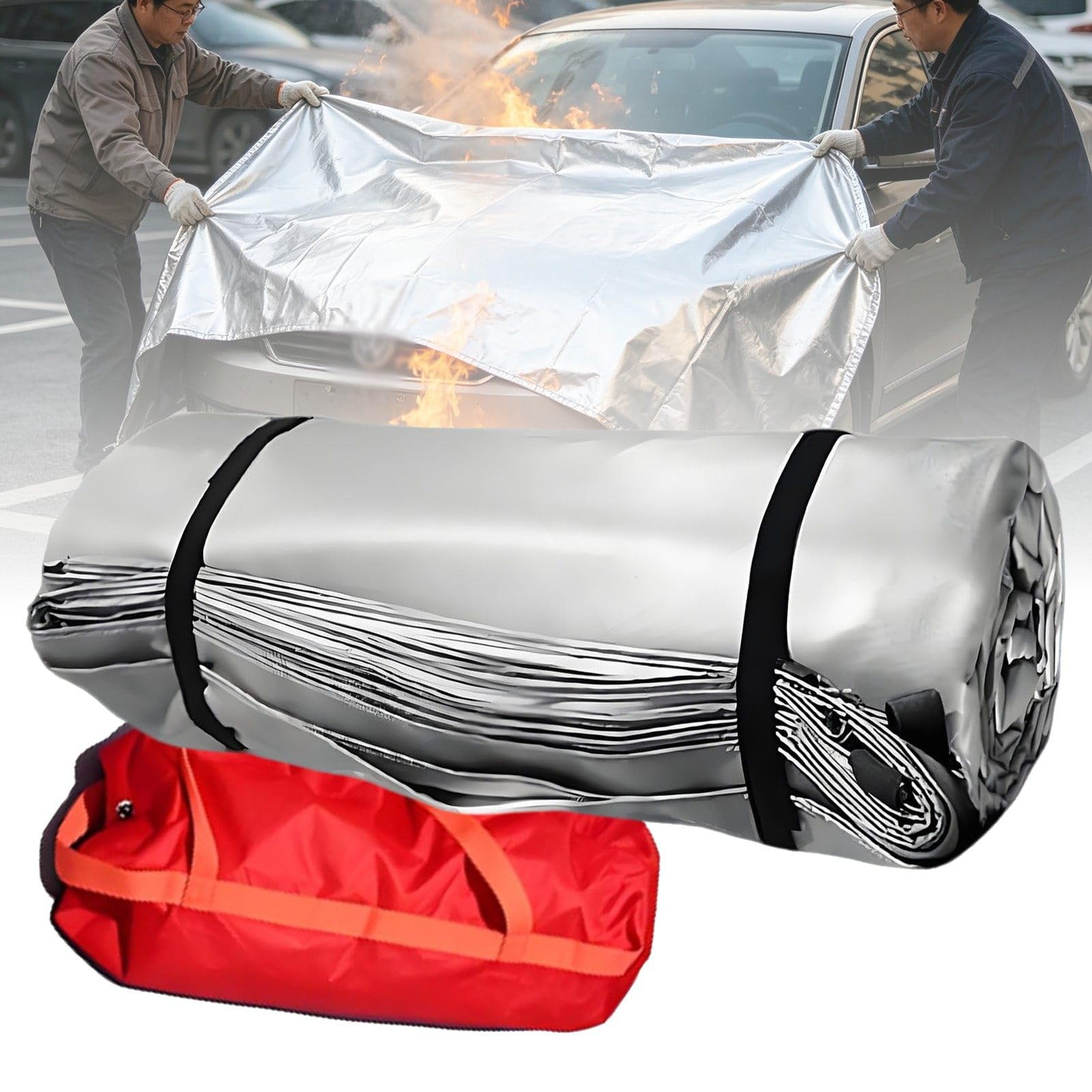 Coperta Antincendio per Auto, Coperta Ignifuga di Emergenza 8x10m